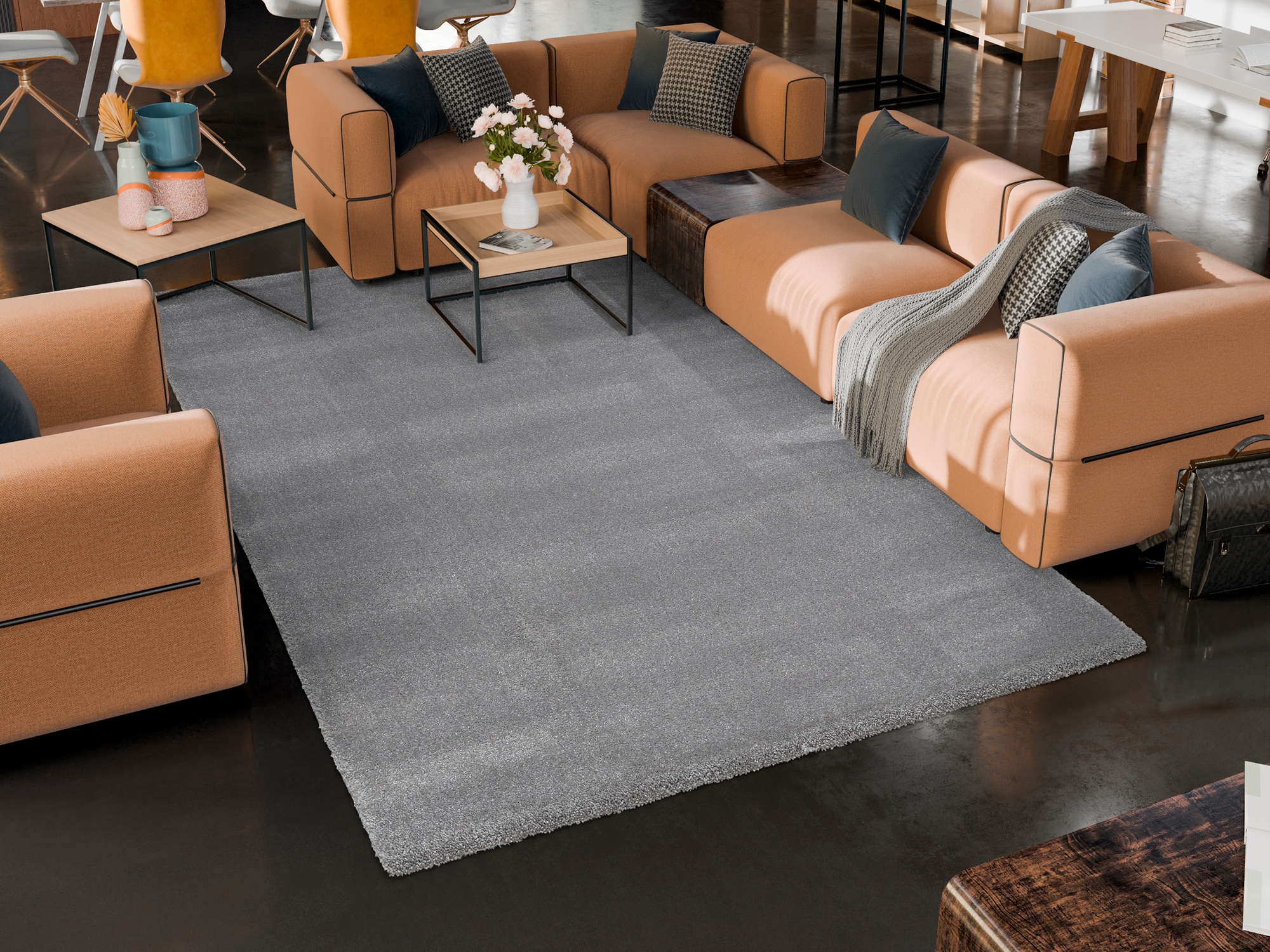 OCI DIE TEPPICHMARKE »KOMFORT , auch als Läufer und in Rund« rechteckig 20 mm Höhe Uni - Hochflor, Langflor, Shaggy, maschinengewebt, robust