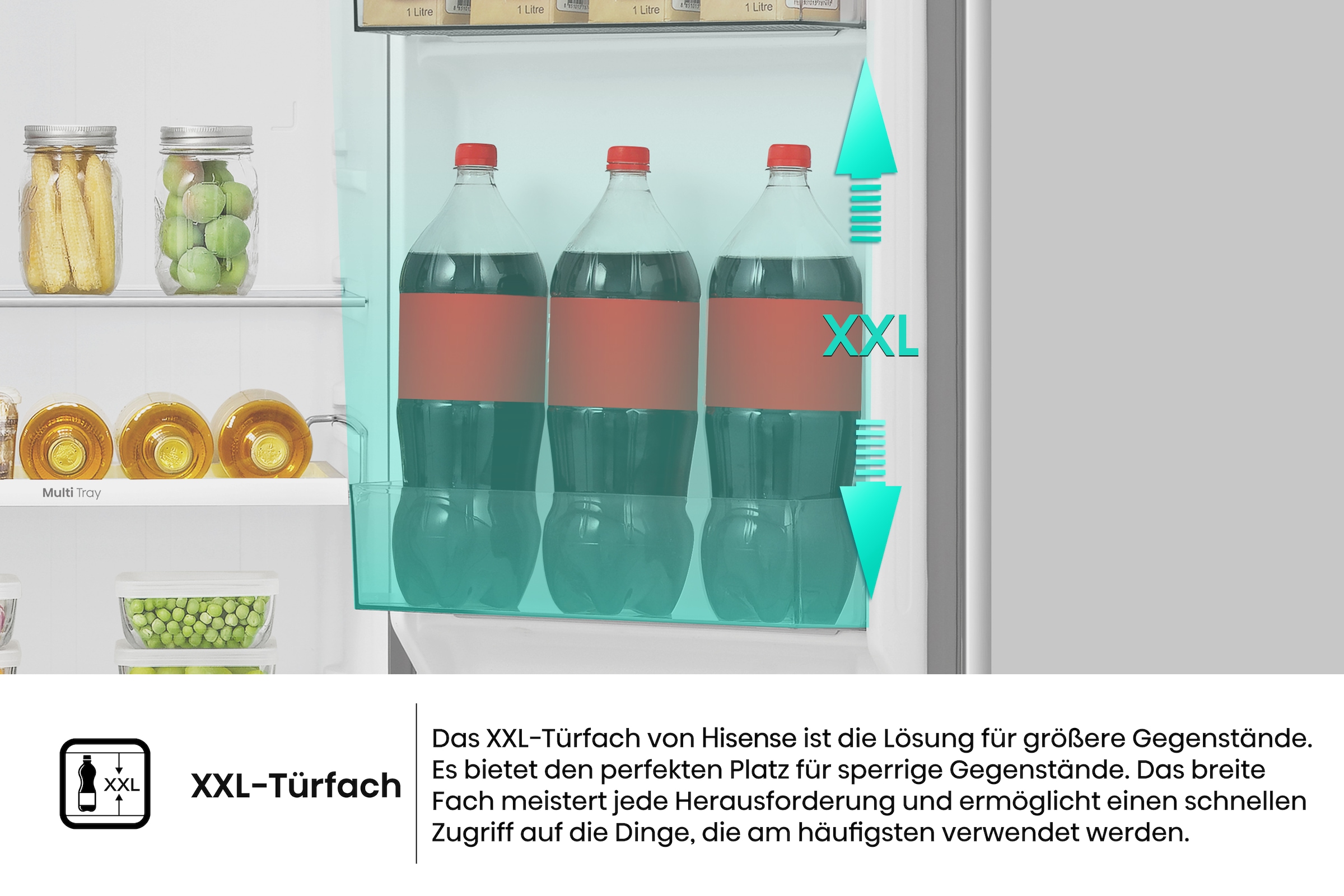 Hisense Side-by-Side »MS91558IC« 178,6 cm hoch 91,1 cm breit MultiAirFlow-System