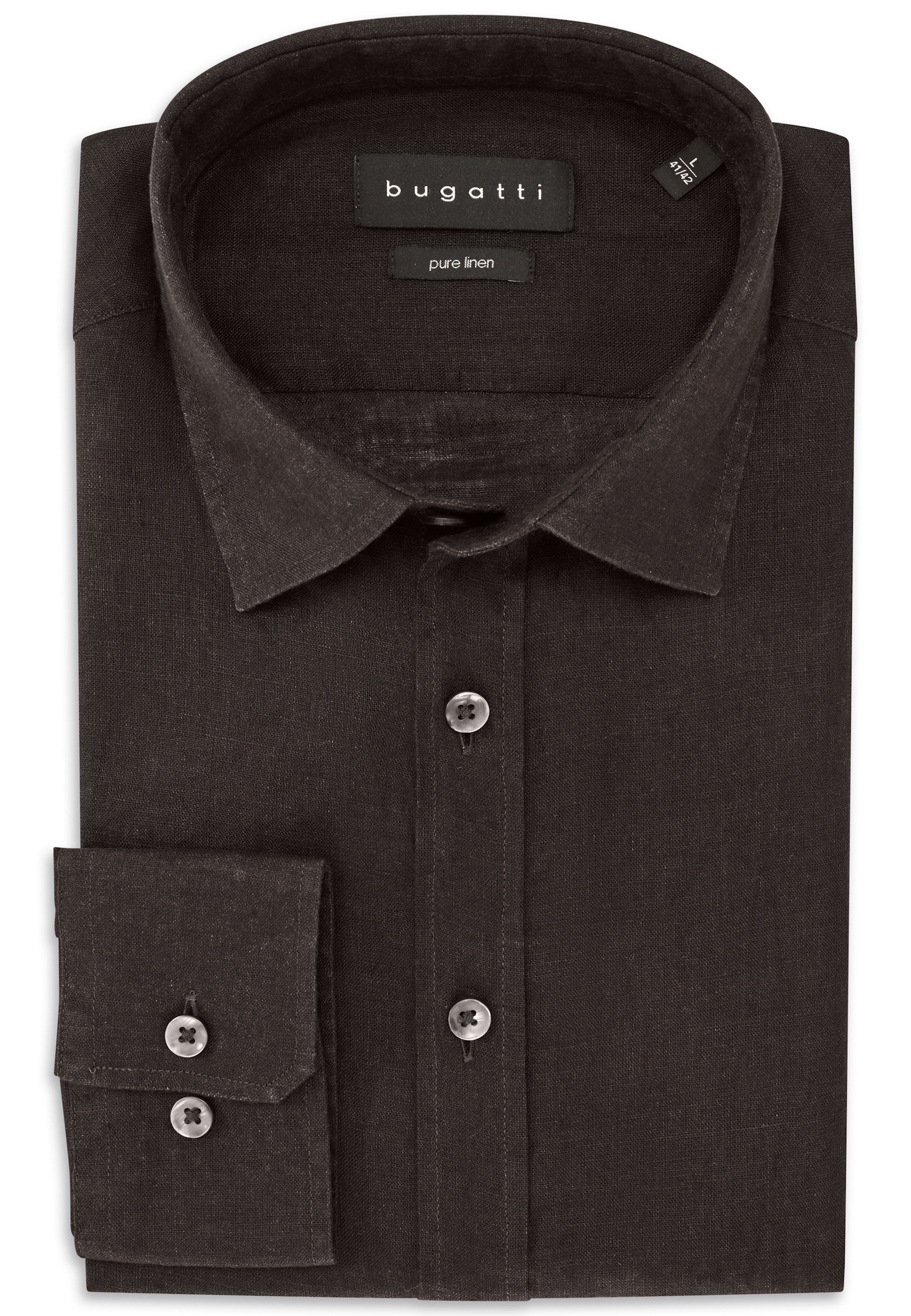 bugatti Leinenhemd »Modern Fit« mit Kentkragen