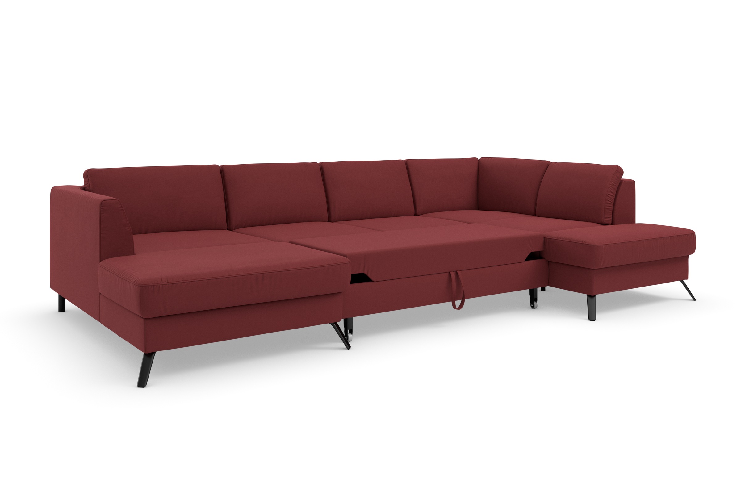 sit&more Wohnlandschaft »Olsen U-Form«, inklusive Sitztiefenverstellung, wahlweise mit Bettfunktion, 15cm hoch