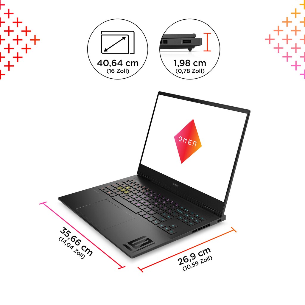 HP Gaming-Notebook »Omen 16-u0095ng«, 40,6 cm, / 16 Zoll, Intel, Core i9, GeForce RTX 4070, 1000 GB SSD