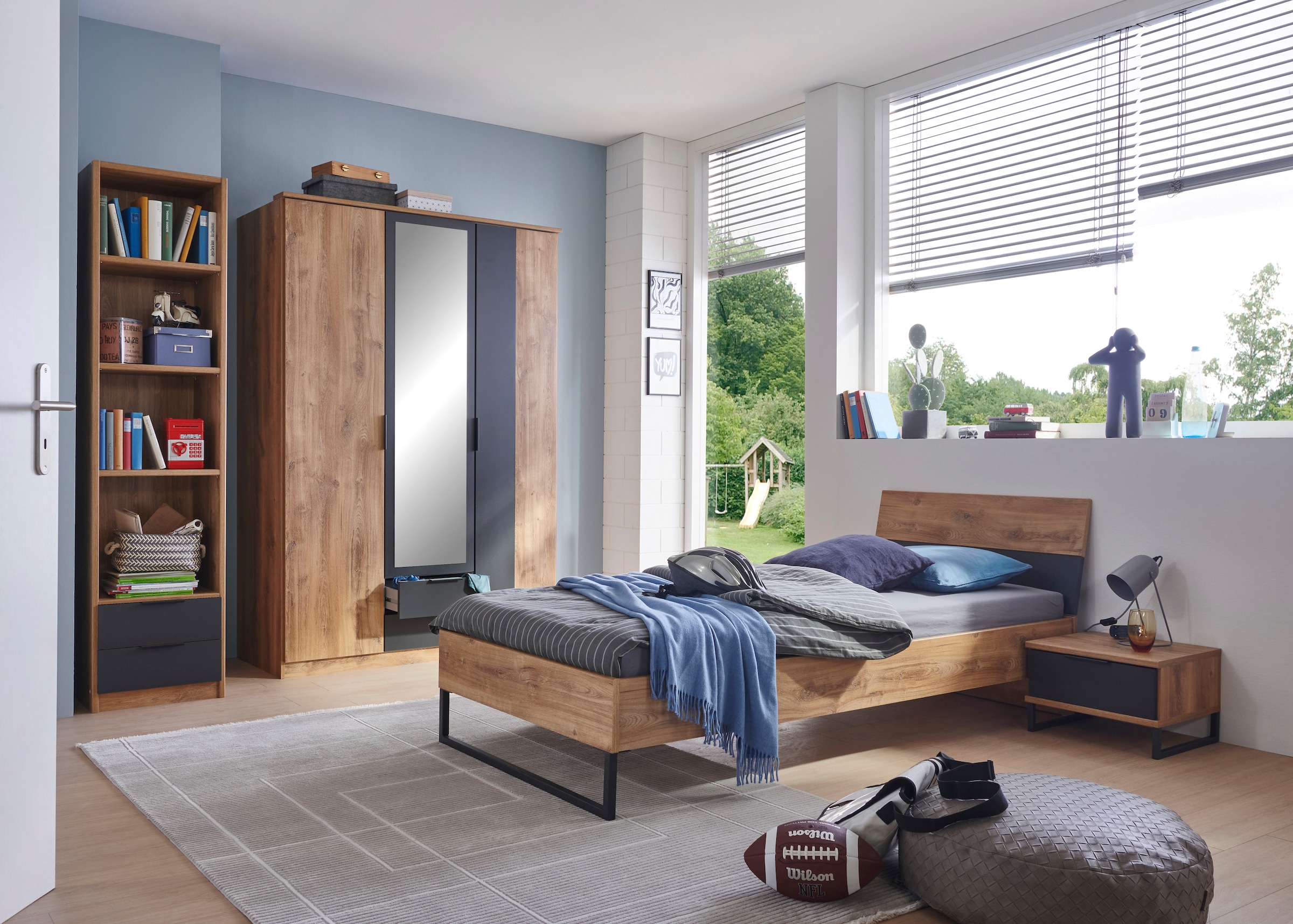 Wimex Einzelbett »Texel erhältlich in den Breiten 90 & 140cm« Mit Metallkufe, Bett im Industrial Look