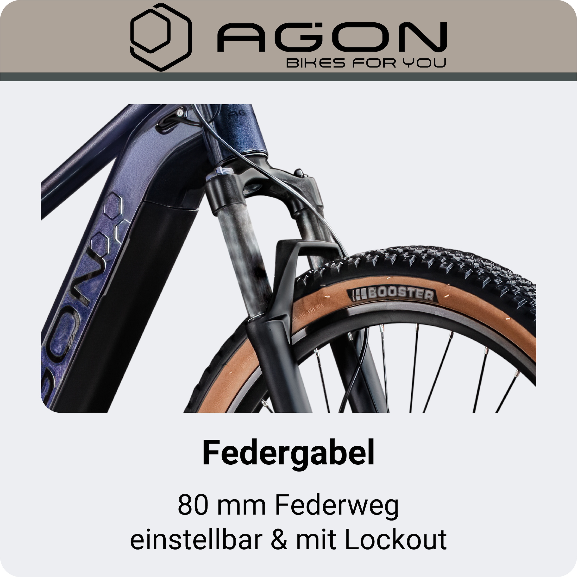 AGON »Alpha« 10 Gang Deore SGS T6000 Schaltwerk Kettenschaltung Heckmotor 250 W Pedelec, Elektrofahrrad für Damen u. Herren, MTB