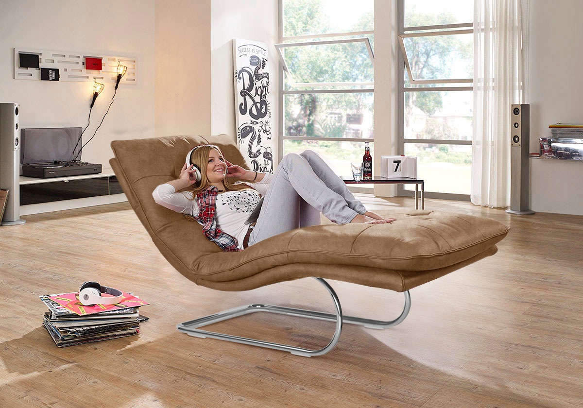 W.SCHILLIG Relaxliege »daily dreams«, in Waffelkissen-Optik, wahlweise mit Motor, Freischwingergestell