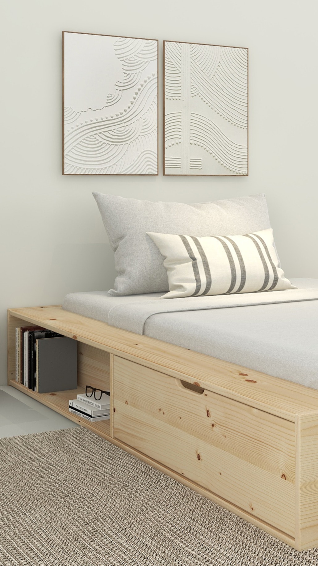 Home affaire Stauraumbett »Erno, Massivholzbett, Futonbett, 275KG belastbar«, (Breite/ Belastbarkeit: 120cm/275 KG, 180cm/275 KG), mit Lattenrost, Massivholz, FSC® zertifiziert, viel Stauraum + Ablagen