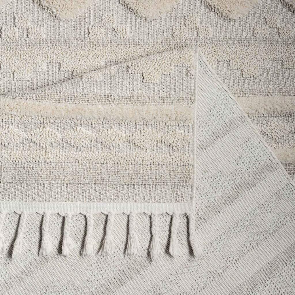 Carpet City Hochflor-Teppich »VALENCIA 930«, rechteckig, 20 mm Höhe, Boho-Stil, Hochtief-Muster/ 3D-Effekt, mit Fransen