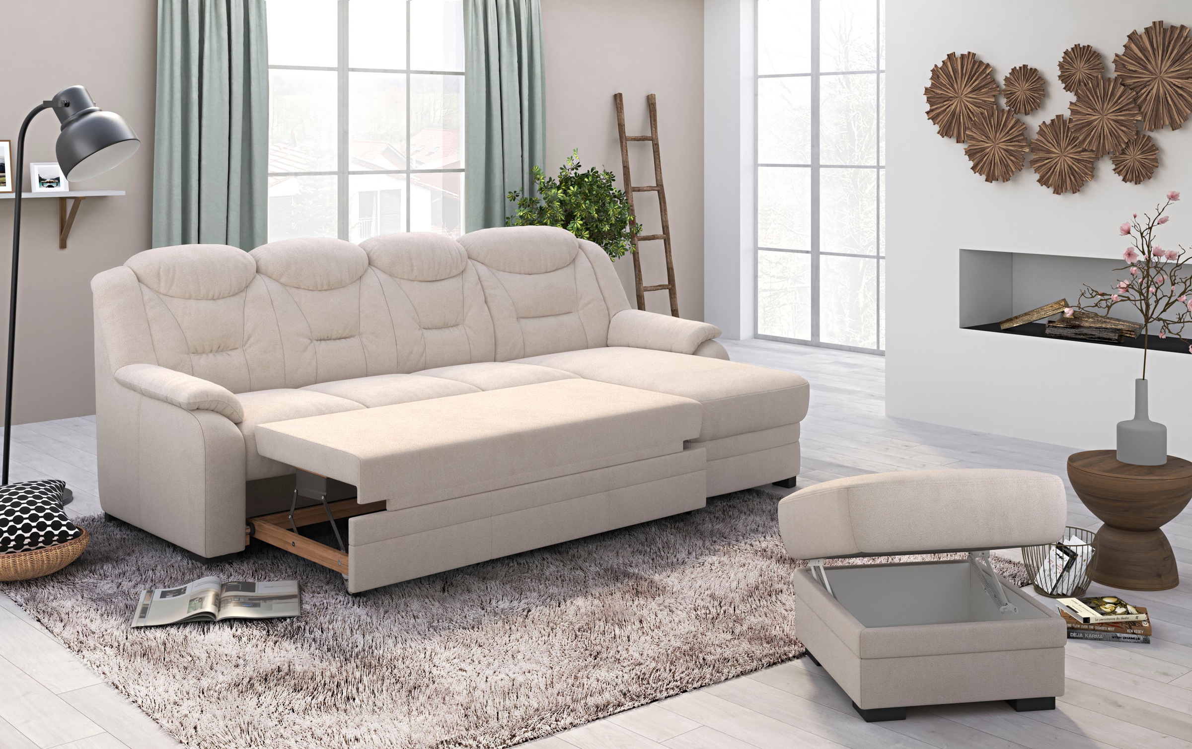 COTTA Ecksofa »Marcus L-Form«, wahlweise mit Bettfunktion