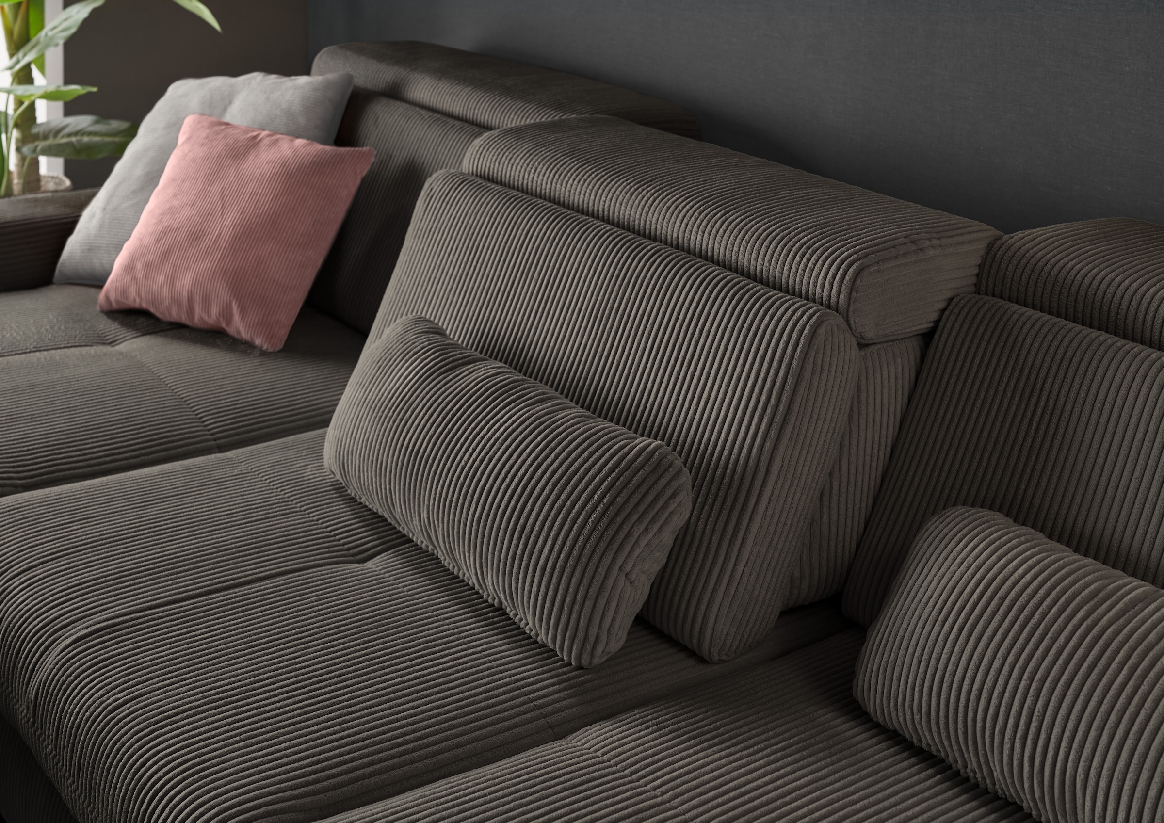set one by Musterring Ecksofa »SO 3400«, mit Canape und verschiedenen Funktionen, Kaltschaum, B307 x T195 cm
