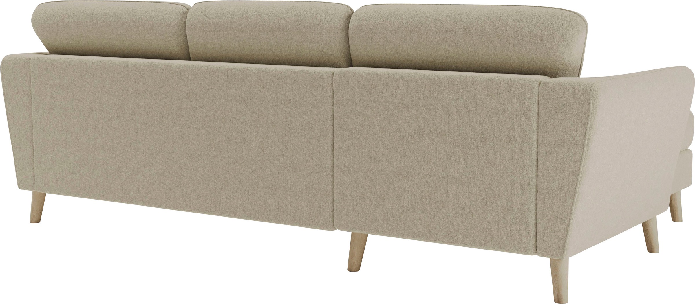 Home affaire Ecksofa »MARSEILLE (242/152cm),L-Form, Rec. rechts/links«, Massivholzbeine Eiche, Landhausstil, Wellenunterfederung