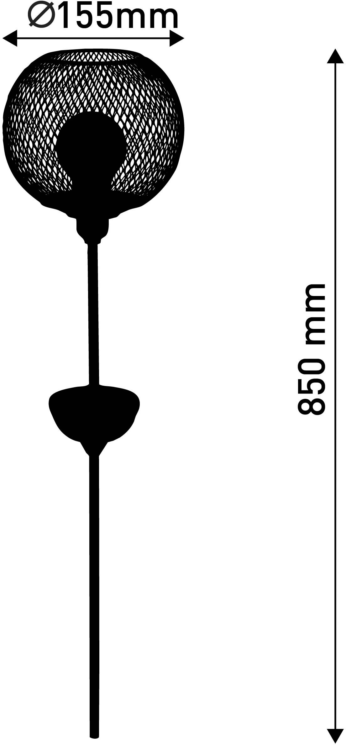 näve LED Solarleuchte »Geli«, 1 flammig, Leuchtmittel LED-Board | LED fest integriert, Erdspieß, schwarzes Metallgeflecht, Höhe 85cm, schwarz, inkl. Akku