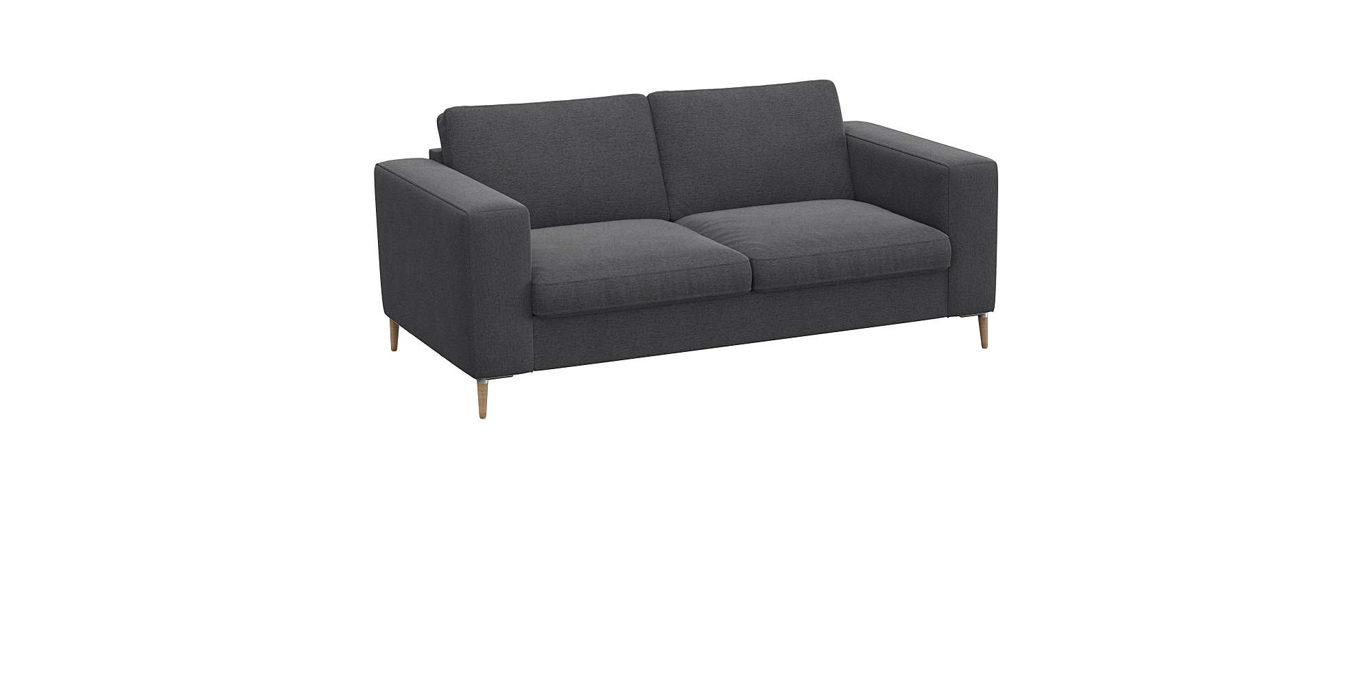 FLEXLUX 2-Sitzer »Fiore Designsofa, bequem und komfortabel durch hochwertigen Sitzaufbau«, breite Armlehnen, Kaltschaum, Füße Alu+ Eiche