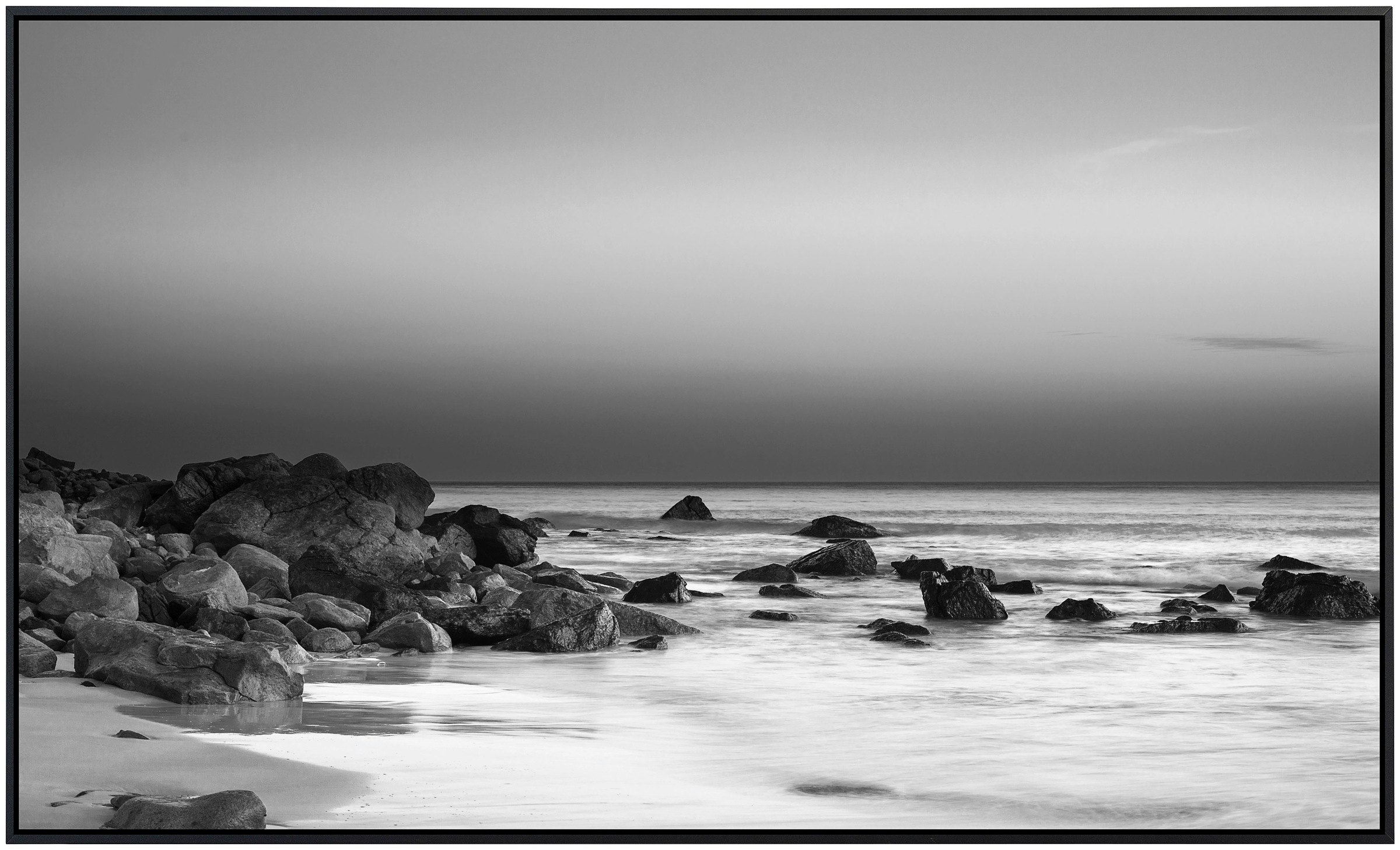 Papermoon Infrarotheizung »Strand Schwarz & Weiß«, sehr angenehme Strahlungswärme