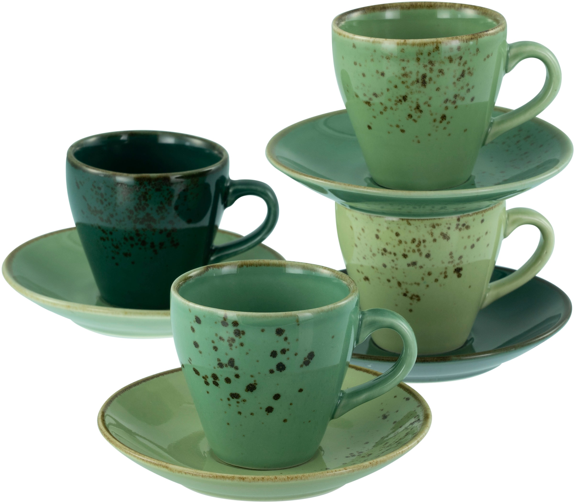 CreaTable Espressotasse »Nature Collection Green Life, Espresso-Set, 8-tlg. günstig online kaufen