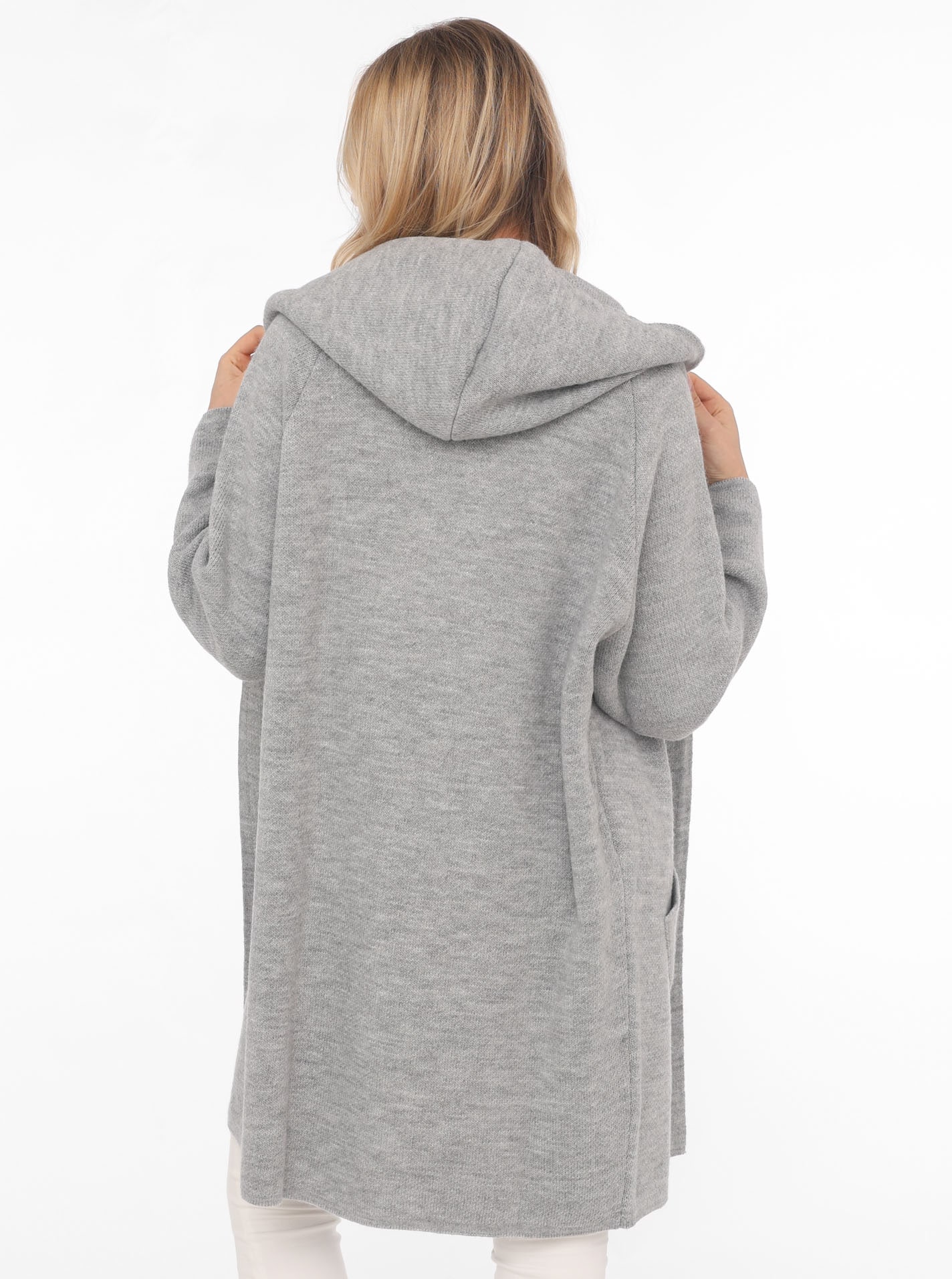 Zwillingsherz Strickjacke Langarm, bequem, Taschen, One Size, ohne Verschluss, Kapuze
