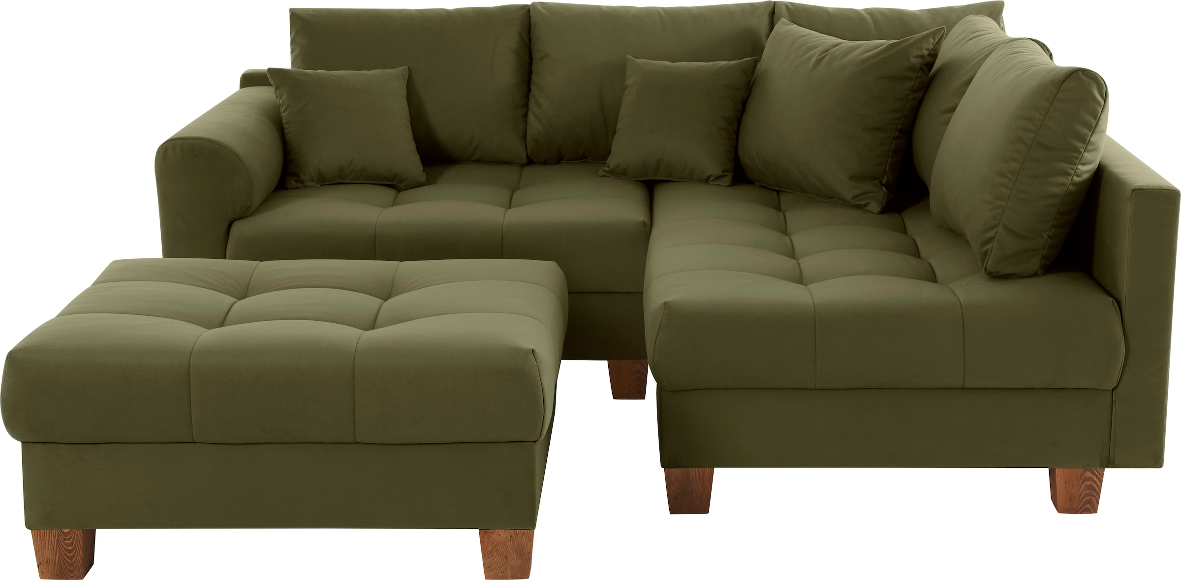 Home affaire Ecksofa »Rice L-Form inkl. Hocker«, (Set, mit Hocker), mit Bon günstig online kaufen