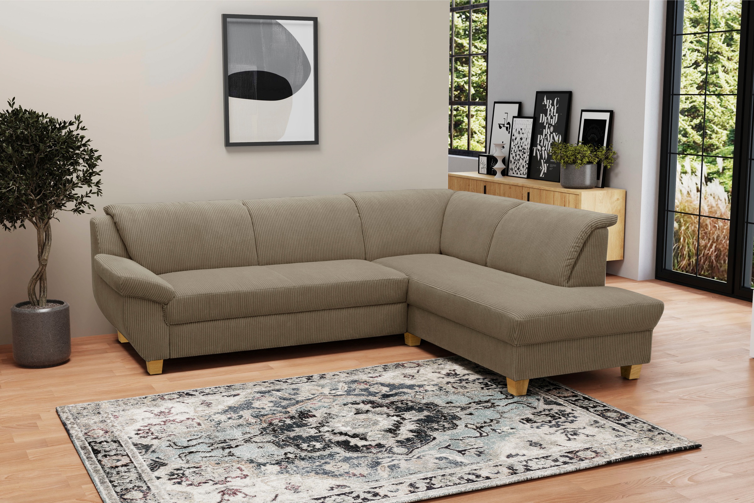 Home affaire Ecksofa »Yesterday zeitlos und elegant, bequeme Armlehnen, L-F günstig online kaufen