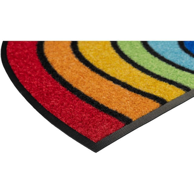 wash+dry by Kleen-Tex Fußmatte »Round Rainbow«, halbrund, Schmutzfangmatte,  Motiv Regenbogen, In- und Outdoor geeignet, waschbar bequem und schnell  bestellen