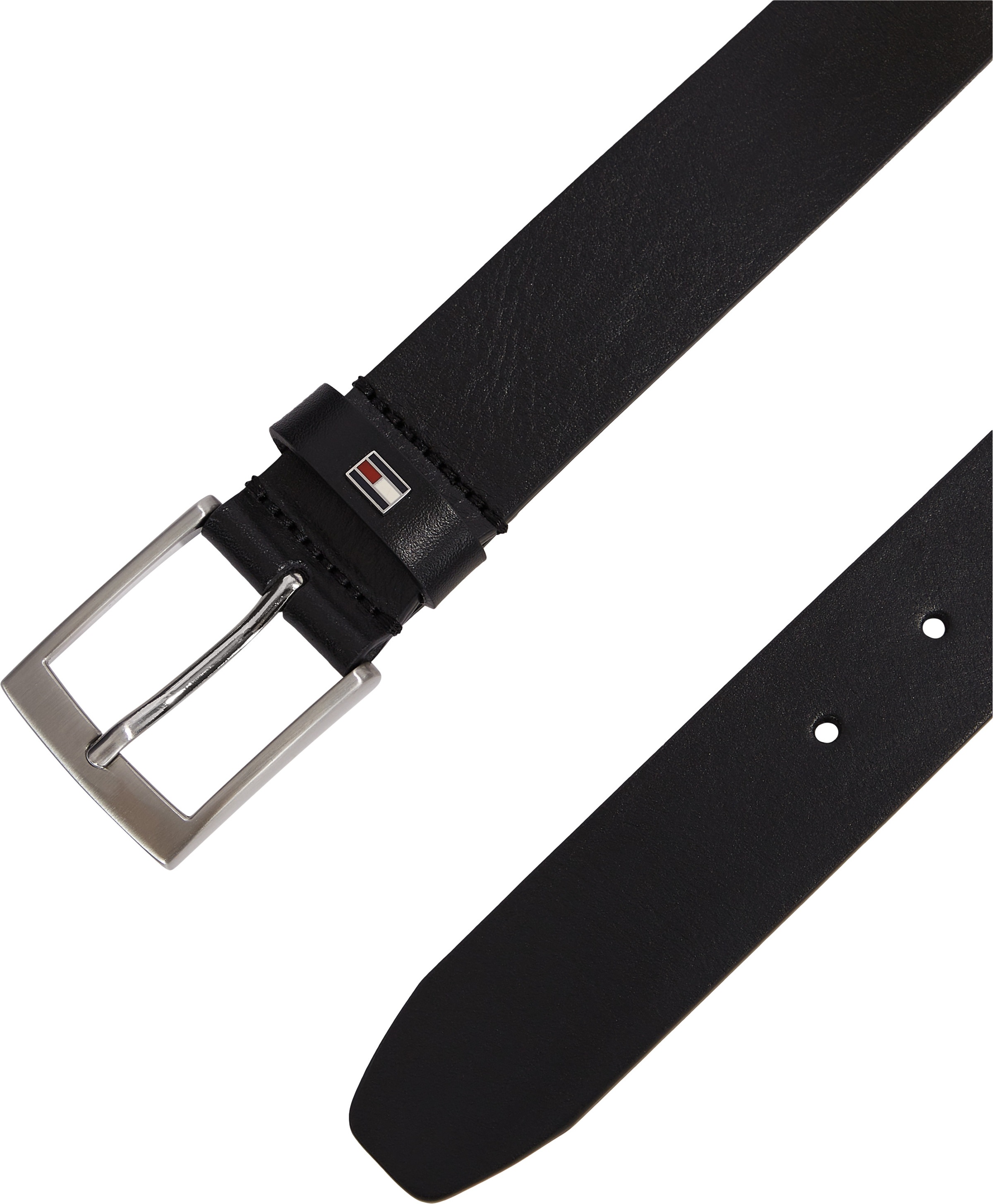 Tommy Hilfiger Ledergürtel »ADAN 3.5 EXT«, Metalllogopatch, Einfachdornschnalle
