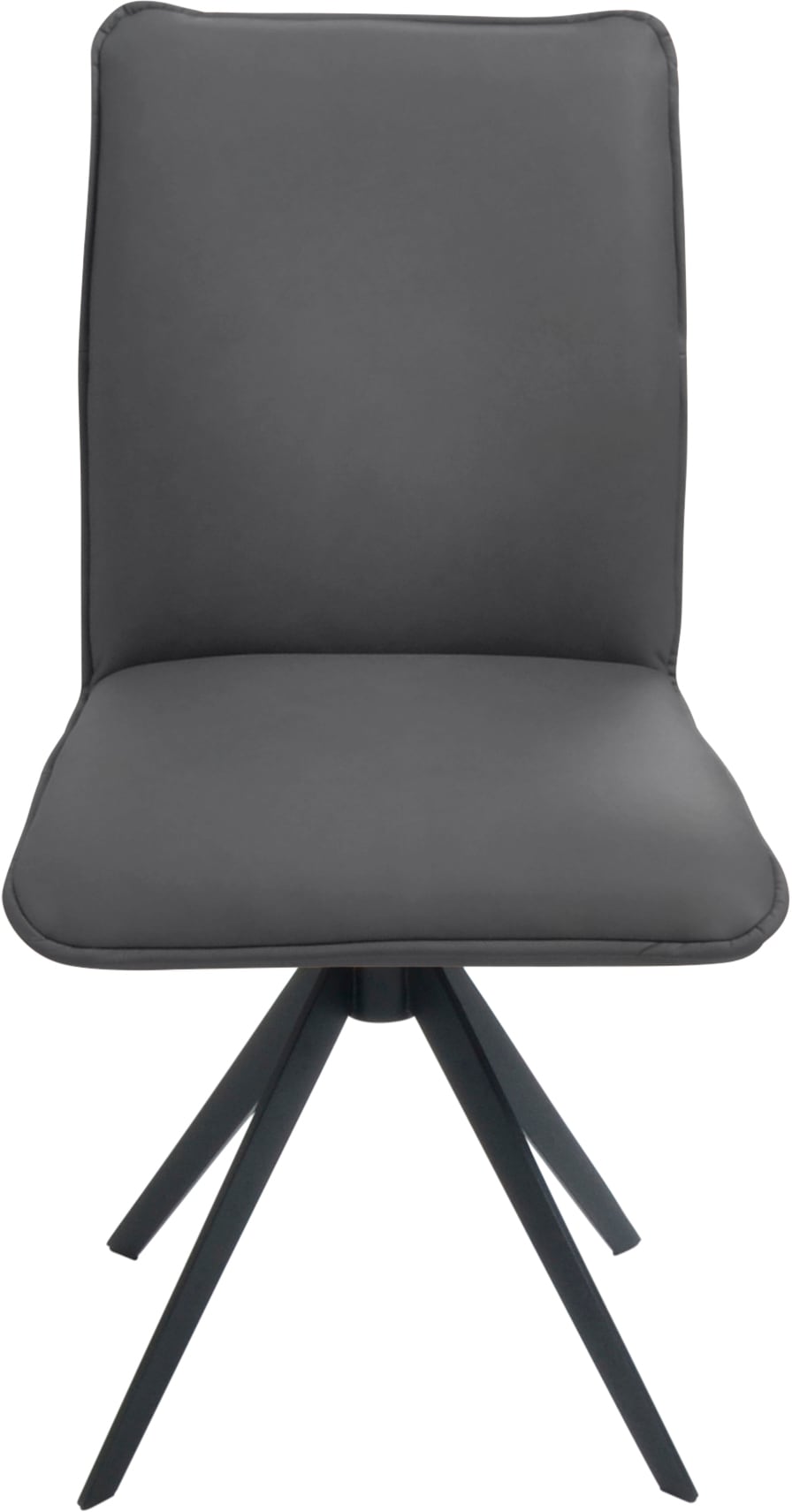 K+W Komfort & Wohnen Drehstuhl, Leder, Blitzdrehkreuz und Rückholfunktion, dekorativer 12mm Biese