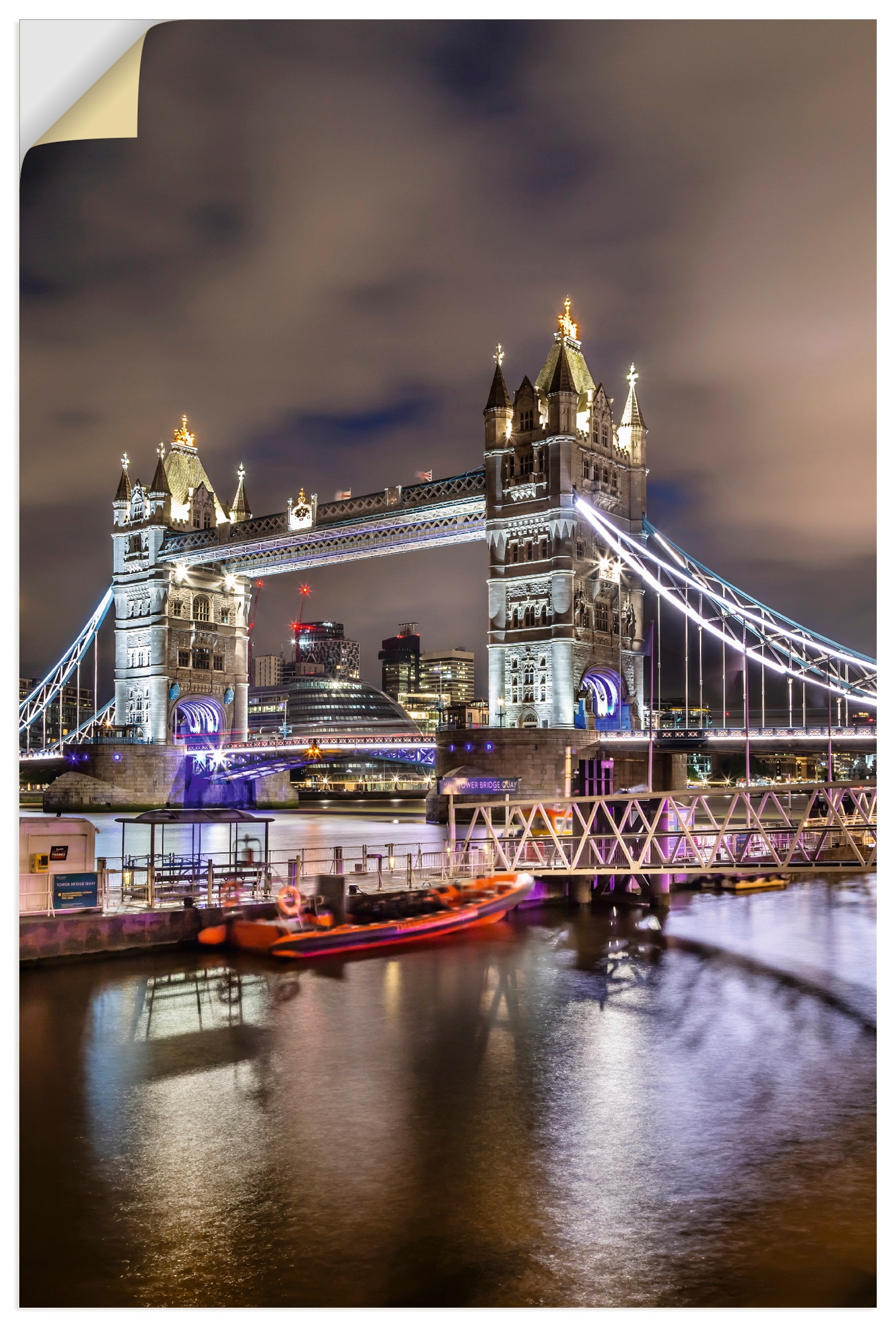 Artland Wandbild »LONDON Tower Bridge im Abendlicht« London 1 Stk. tlg. als Alubild, Leinwandbild, Poster, Wandaufkleber in verschied. Größen