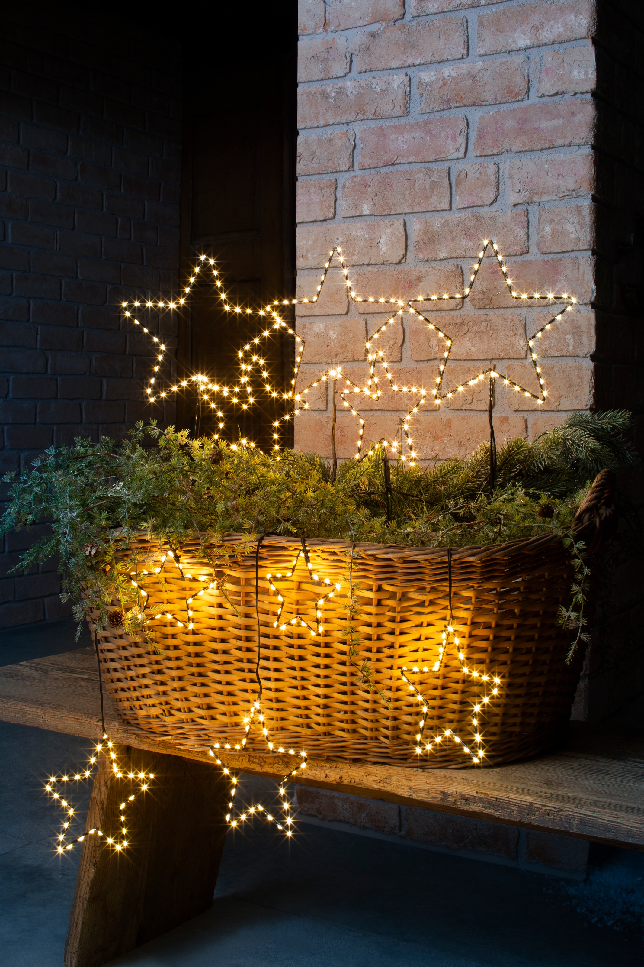 AM Design LED Stern, Weihnachtsstern, Balkonkastenstecker, Weihnachtsdeko aussen