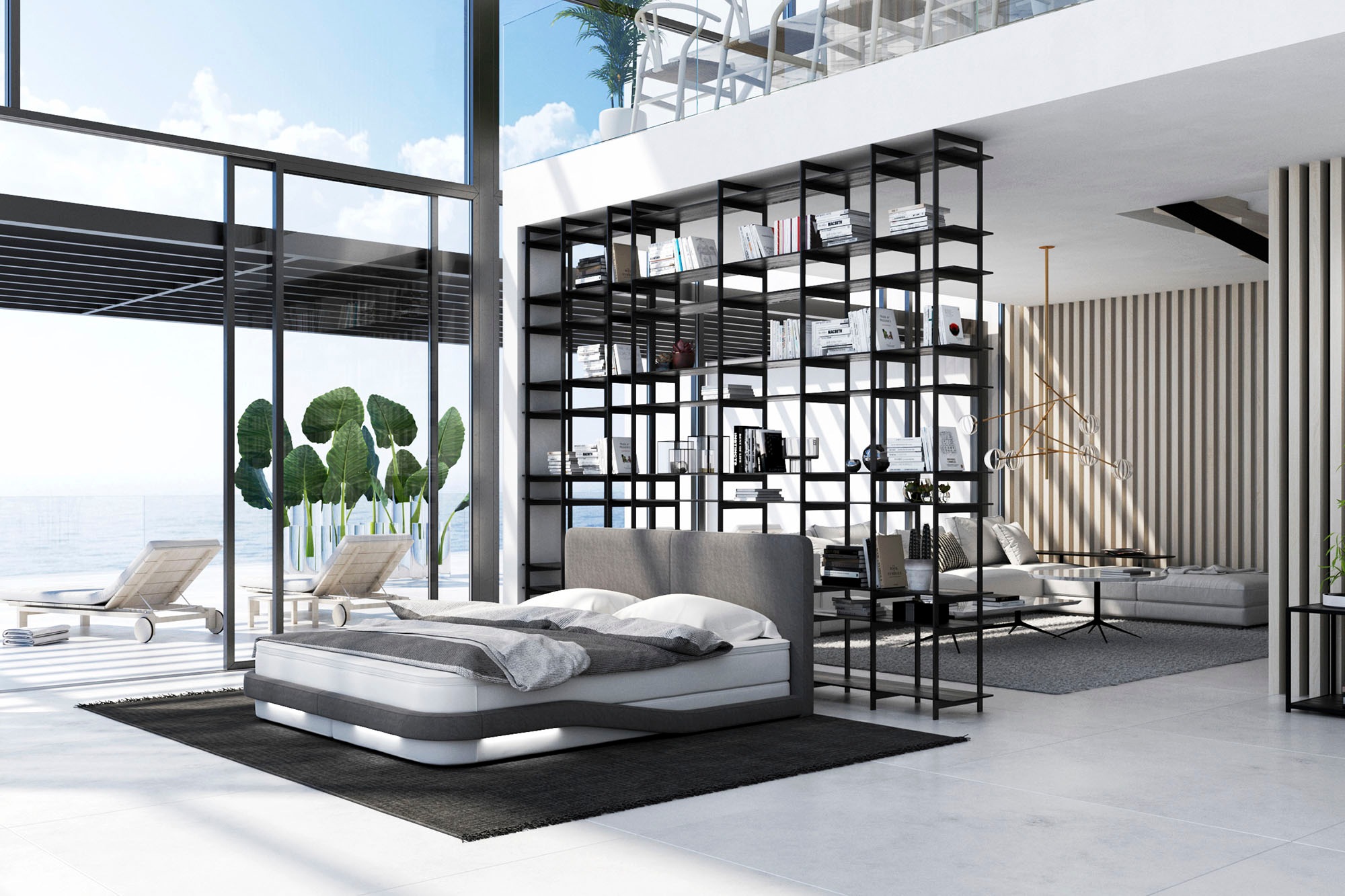 4. Bild von SalesFever Polsterbett, mit LED-Beleuchtung, Design Bett mit angenehmer Beleuchtung