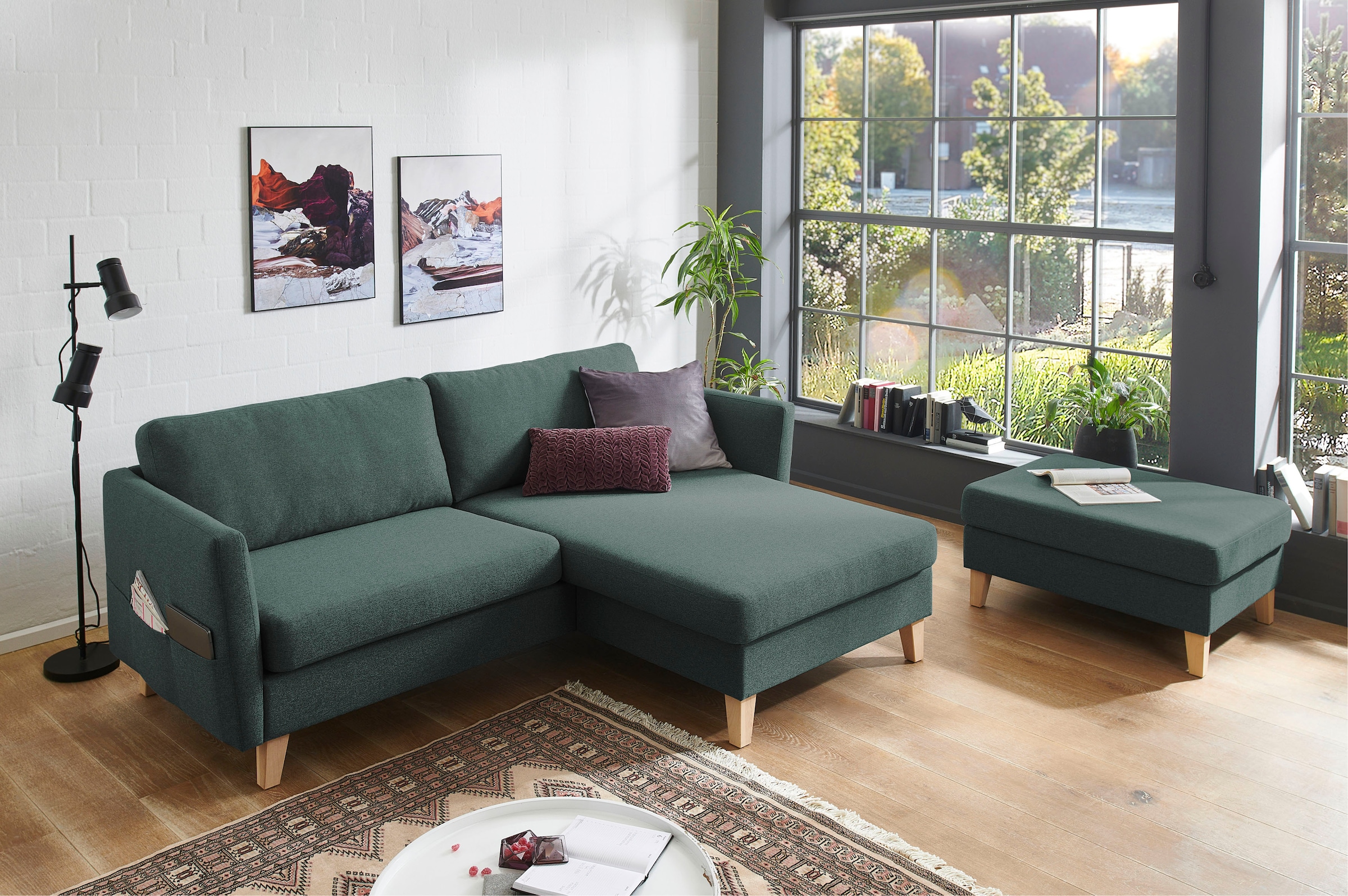 ATLANTIC home collection Ecksofa »Mailo L-Form«, mit Seitentaschen, Recamie günstig online kaufen