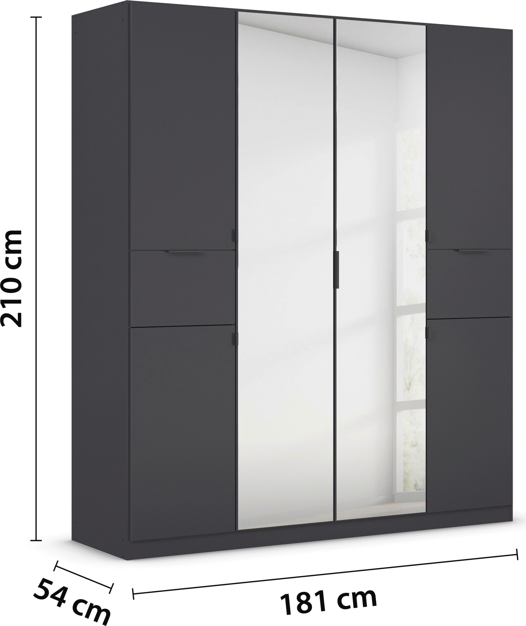 rauch Drehtürenschrank »Kleiderschrank Schrank Garderobe Wäscheschrank TICAO«, (Schubladen in der Höhe variabel positionierbar), mit 2 geräumigen Schubladen, viel Stauraum MADE IN GERMANY