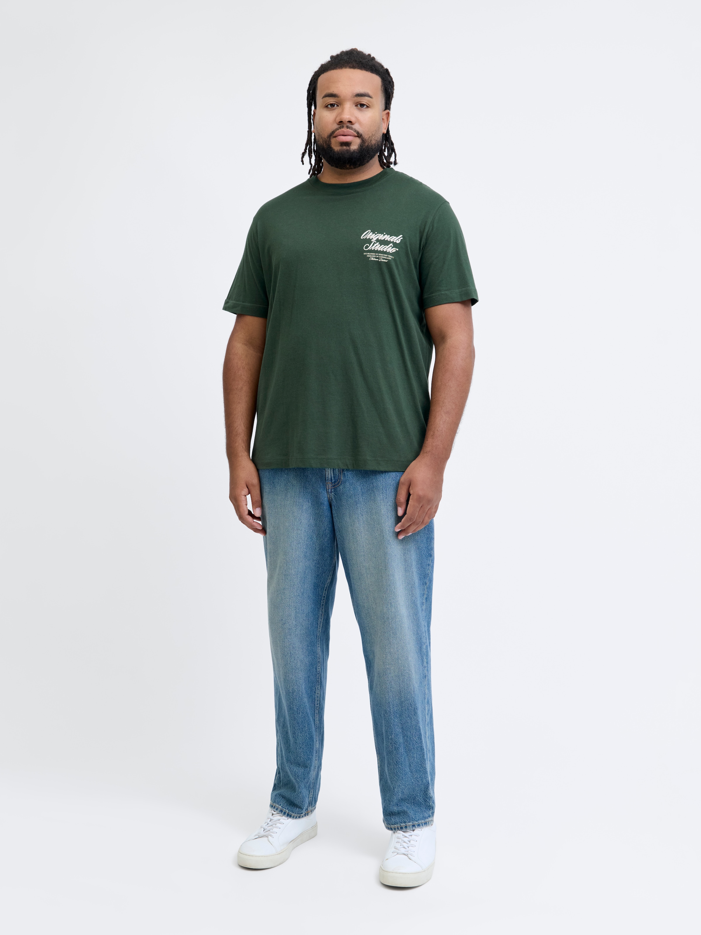 Jack & Jones PlusSize Kurzarmshirt »JORNORREBRO TYPO TEE SS CREW NECK  PLS« Baumwolle, regular fit