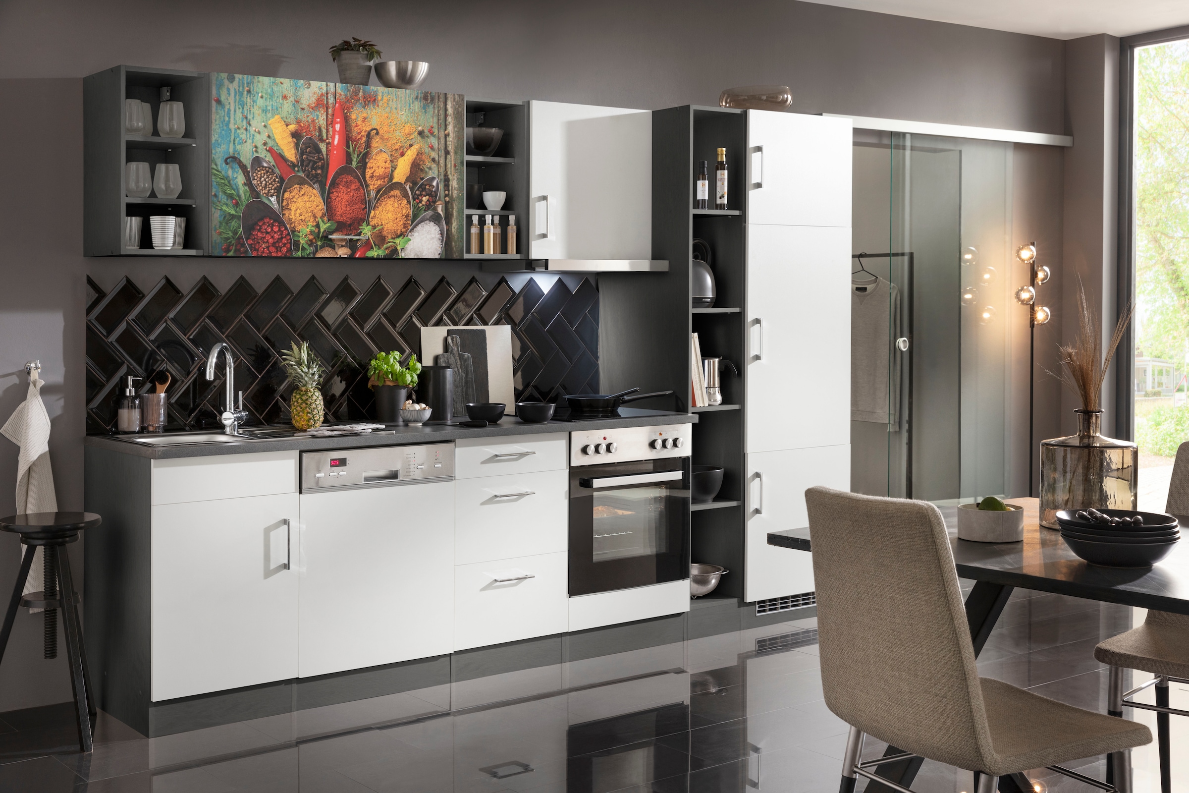 KOCHSTATION Küchenzeile »KS-Paris – Küchen mit einzigartigen Fotomotiven au günstig online kaufen