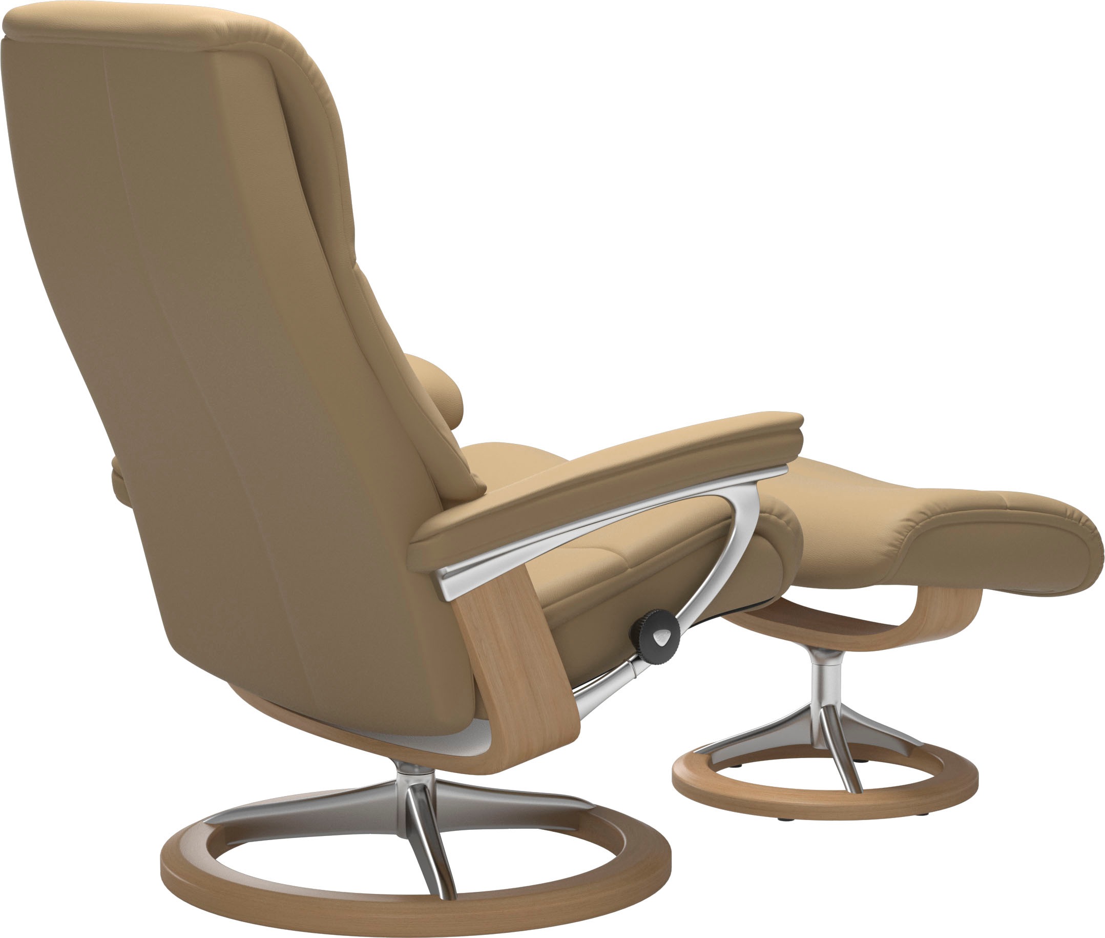 Stressless® Relaxsessel »View«, (Set, Relaxsessel mit Hocker), mit Signature Base, Größe M,Gestell Eiche