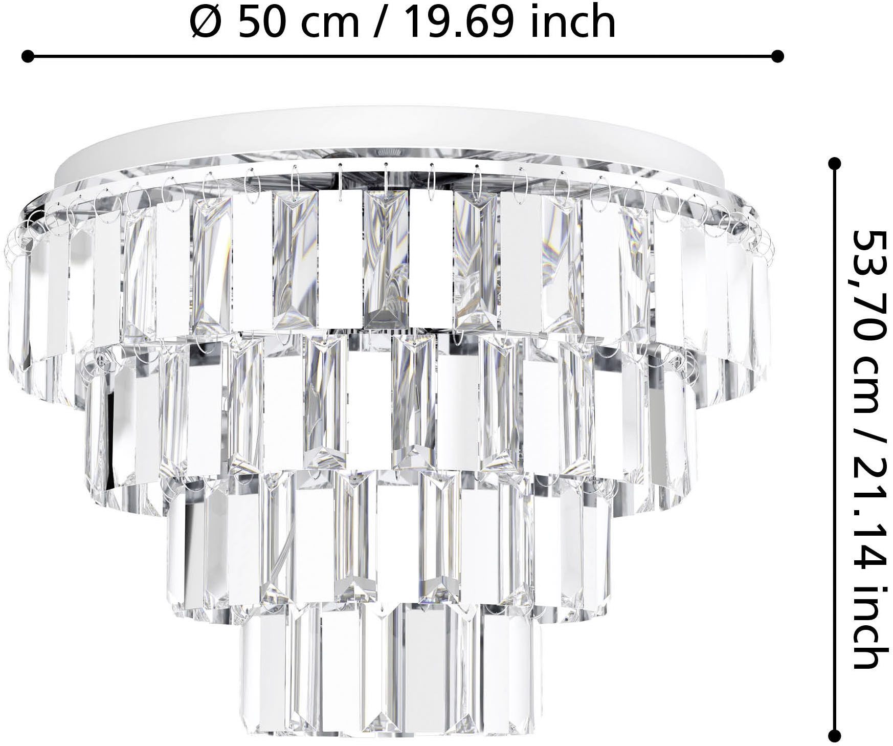 EGLO Deckenleuchte »ERSEKA Deckenlampe - Stahl - E14 - 7X40W - IP20« E14 1 Stk. Wohzimmerlampe, Esszimmerlampe, Flur, Schlafzimmer, H53,5 x Ø48,5 cm