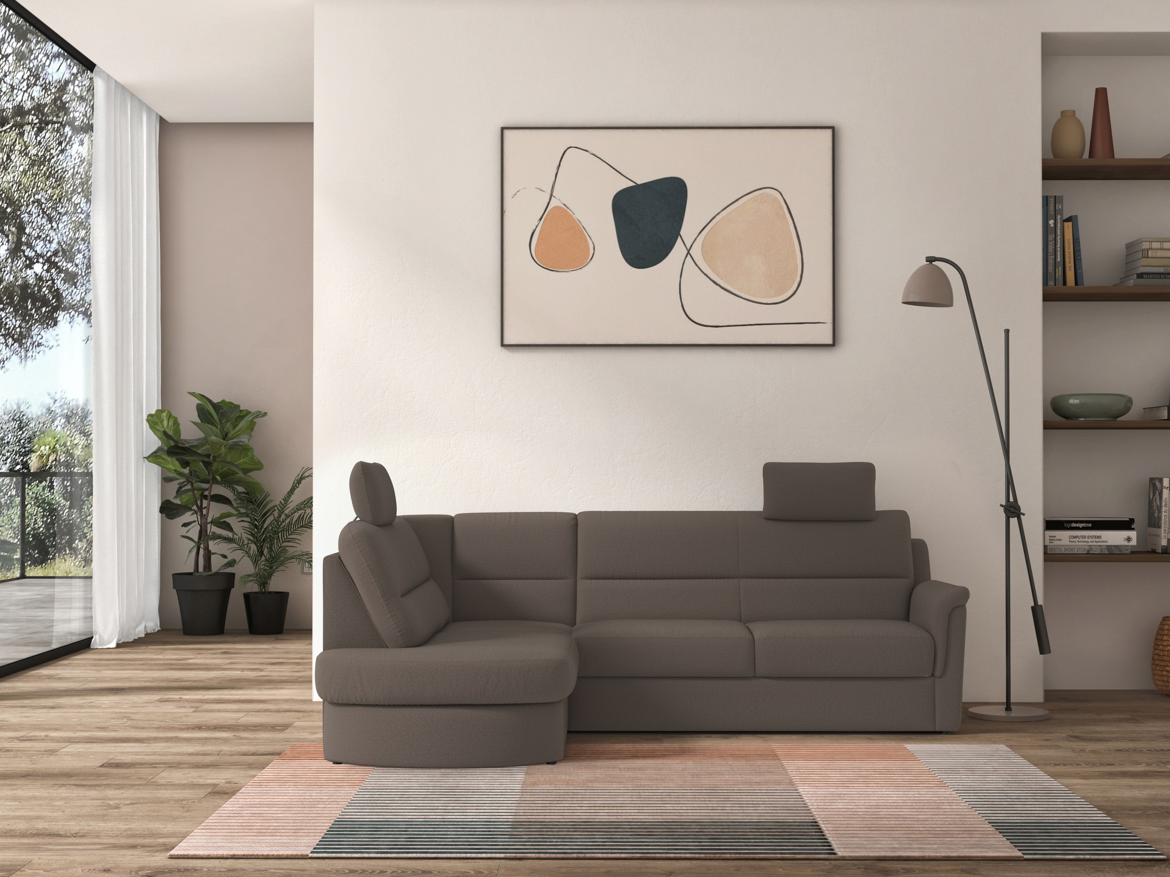 sit&more Ecksofa »Panini L-Form«, wahlweise mit Bettfunktion und Bettkasten