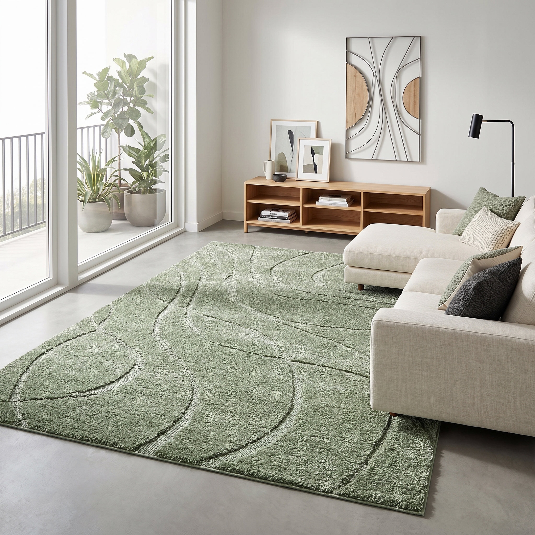 OTTO home Teppich »Lavia, Wellenmuster, Hoch-Tief« rechteckig 20 mm Höhe Linienmuster, modernes Design, 3D Optik, Designteppich, Wohnzimmer