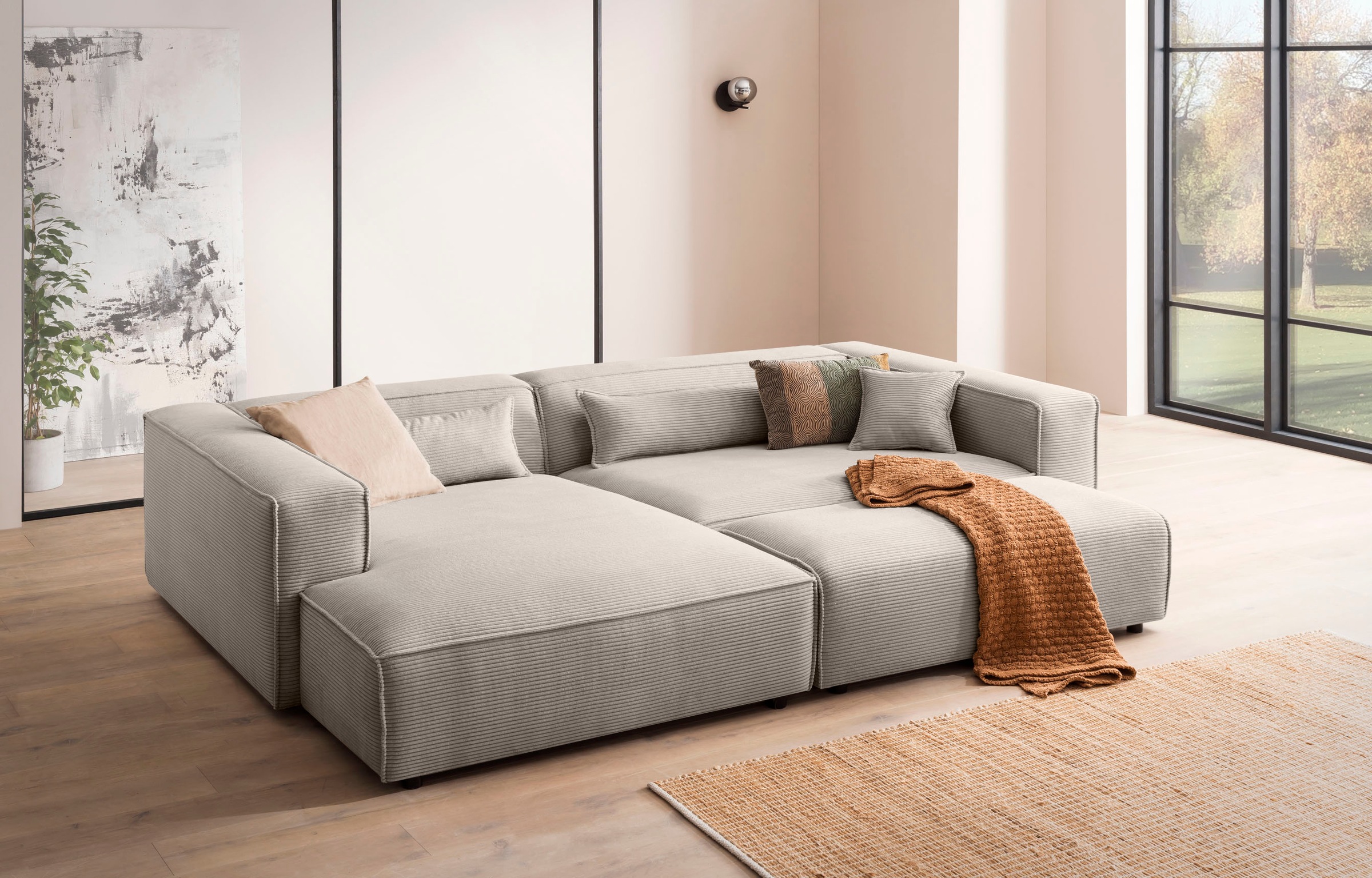LeGer Home by Lena Gercke Ecksofa »PIARA XXL, L-Form, Schlaffunktion, Cord, günstig online kaufen