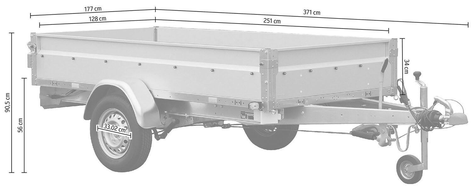 STEMA PKW-Anhänger »BASIC STL 1300 O2 13-25-13.1«, Tieflader, gebremst