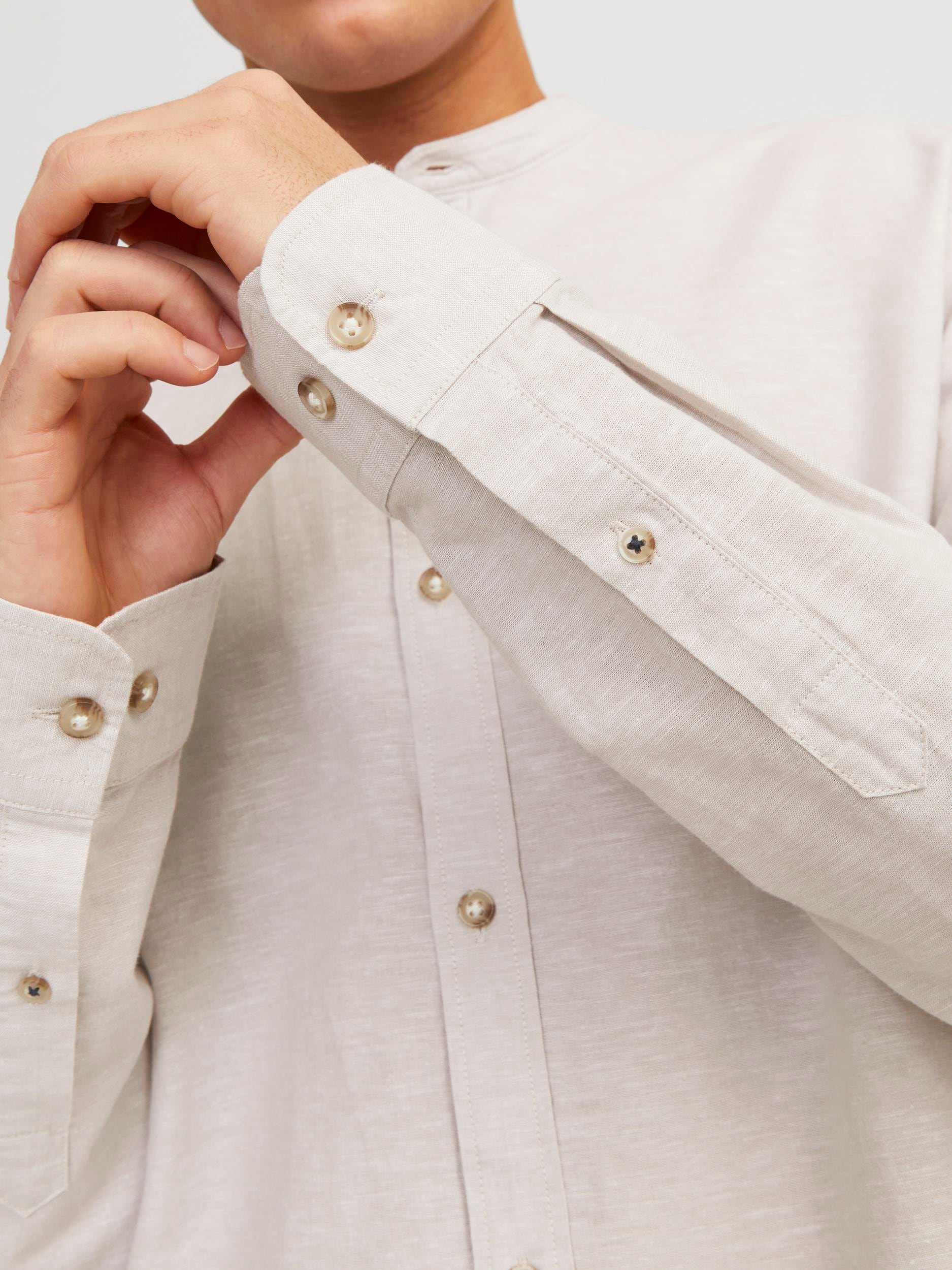 Jack & Jones Langarmhemd »JJESUMMER BAND LINEN BLEND SHIRT LS SN«