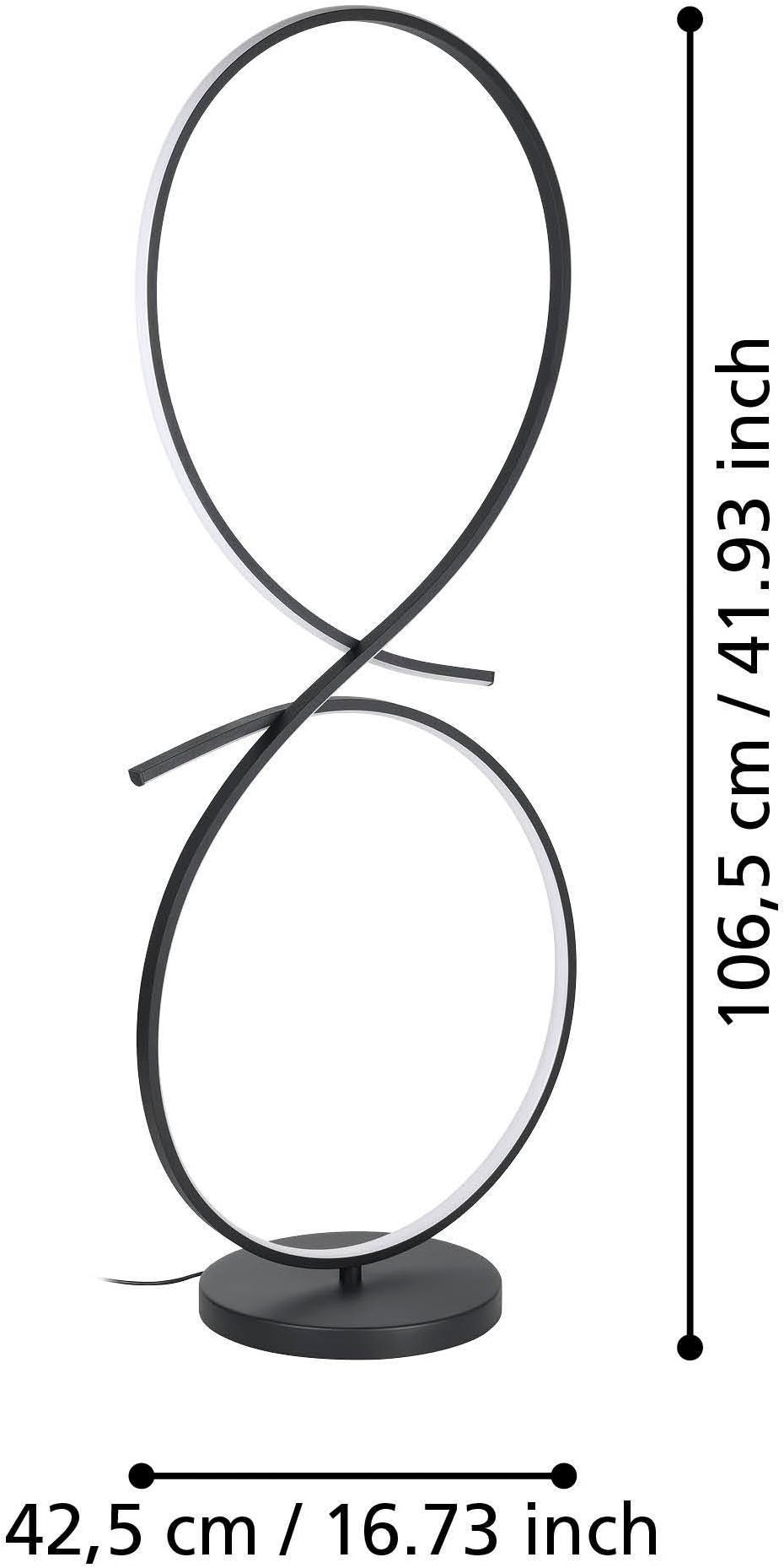 EGLO Stehlampe »Serpins Stehleuchte, Standleuchte, Wohnzimmerlampe, Metall, Lampe« LED-Modul 1 Stk. Warmweiß Stehleuchte - L42,5 x B25 x H107 cm - schwarz - 20W inkl.