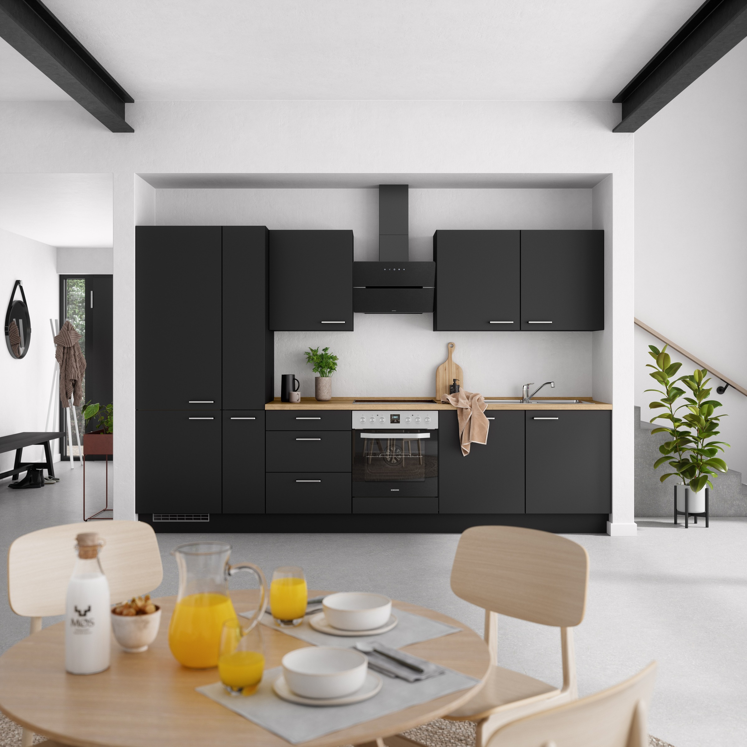 nobilia® Küchenzeile »"Touch II"«, vormontiert, Ausrichtung wählbar, Breite 330 cm, wahlw. mit E-Geräten