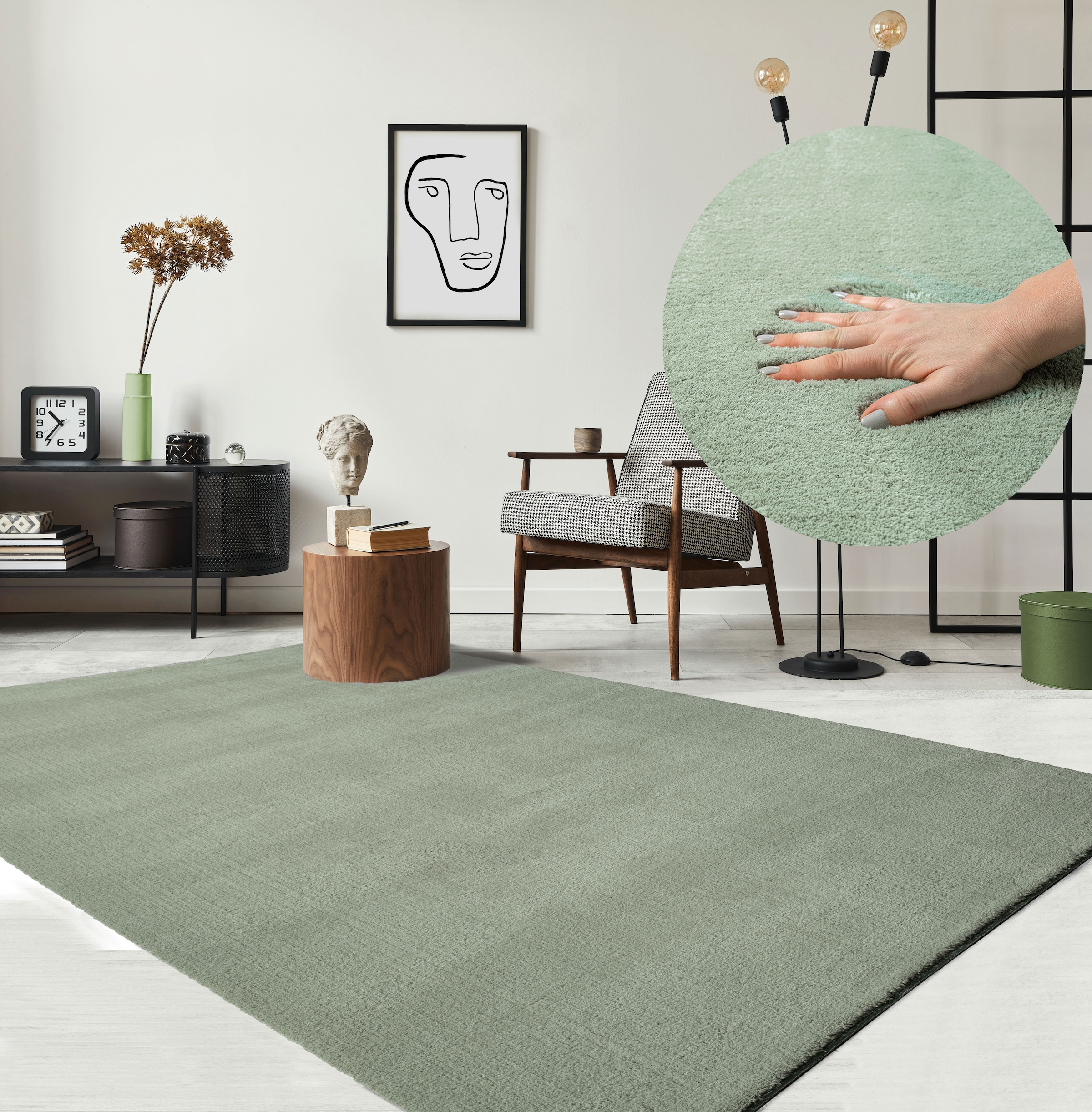 the carpet Teppich »Relax«, rechteckig, 16 mm Höhe, waschbarer Wohnzimmer Teppich modern rutschfest