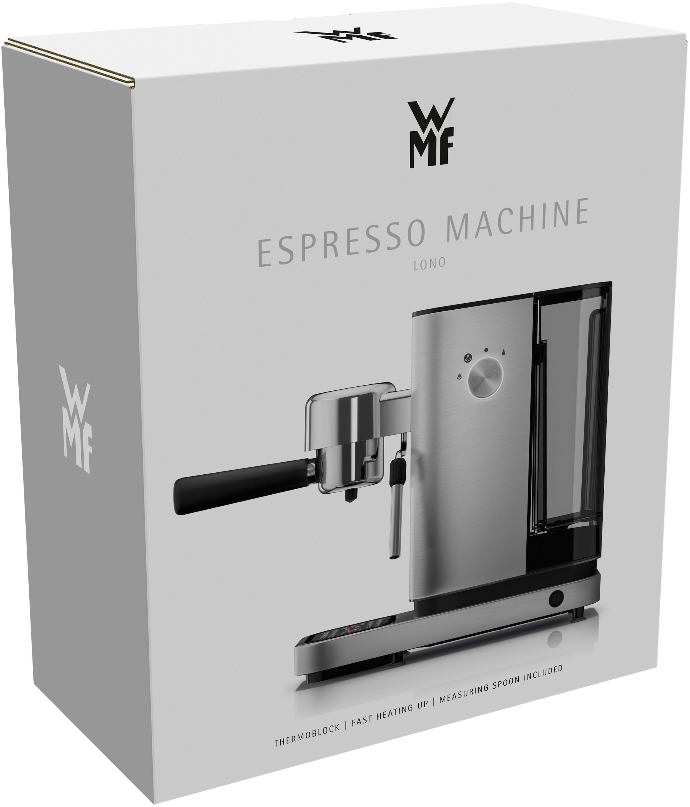 WMF Espressomaschine »LONO«, kompakt, elegant, 15 bar, 1350 Watt, Milchschaumdüse, Cromargan