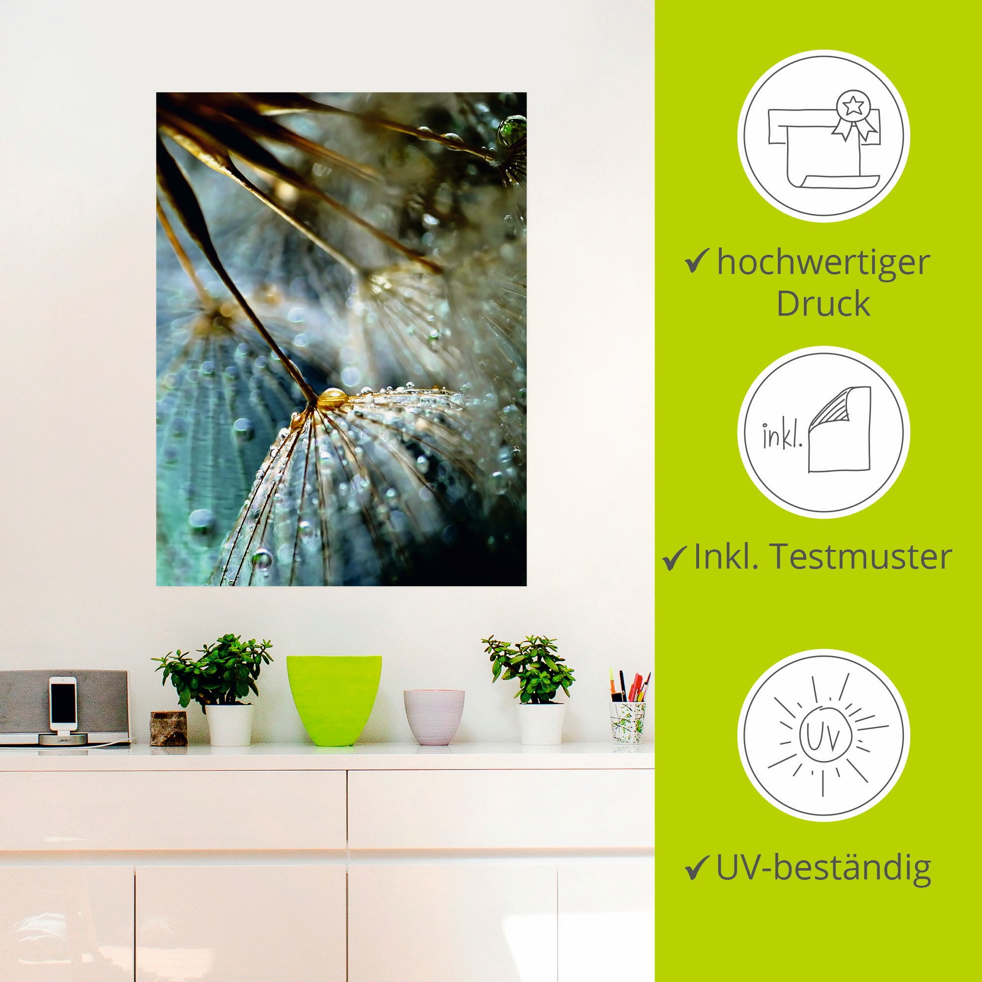 Artland Wandbild »Pusteblume Mystische Schönheit«, Blumen, (1 St.), als Alubild, Outdoorbild, Leinwandbild, Poster, Wandaufkleber