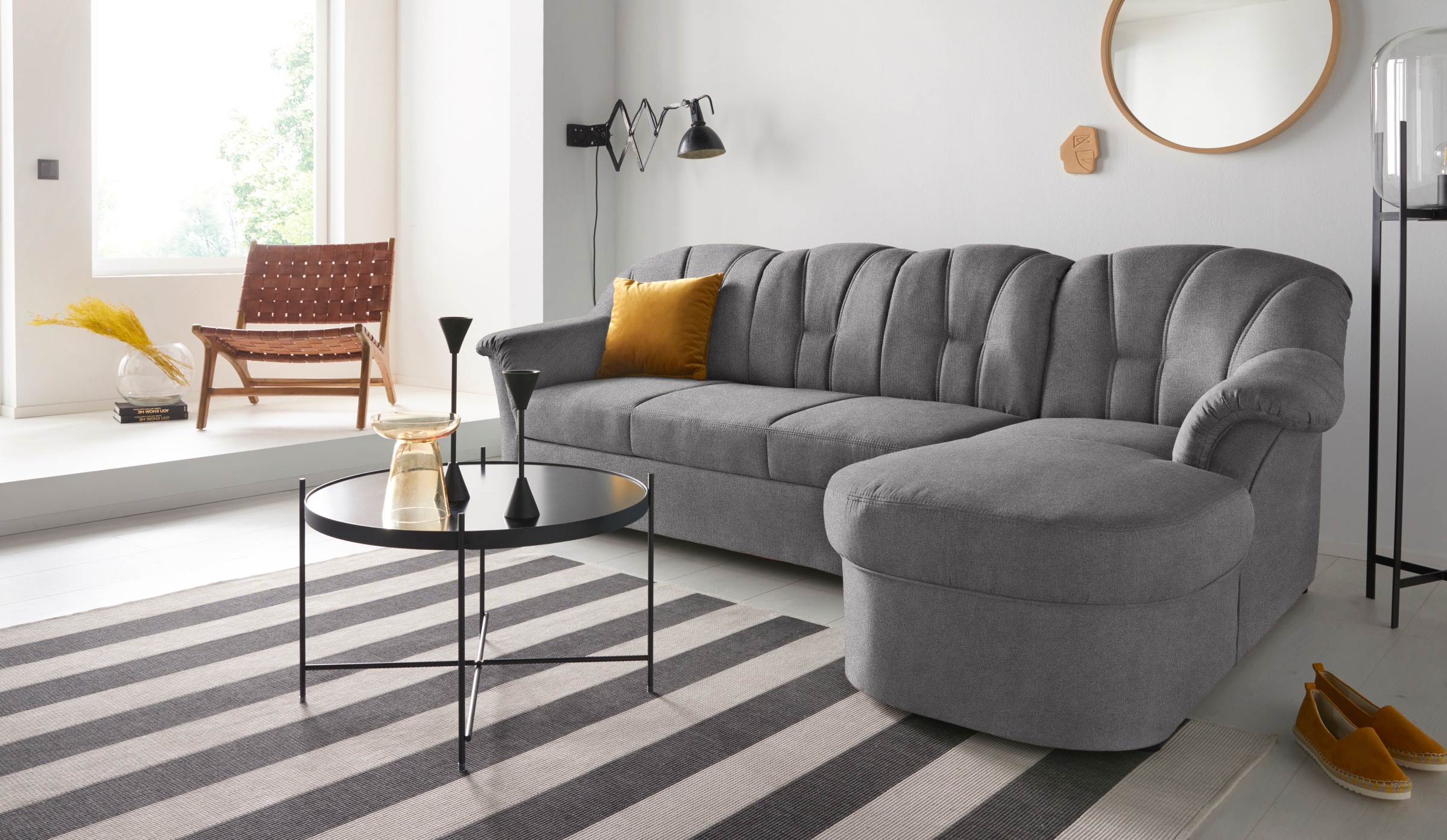 DOMO collection Ecksofa Papenburg L-Form, in großer Farbvielfalt, wahlweise günstig online kaufen