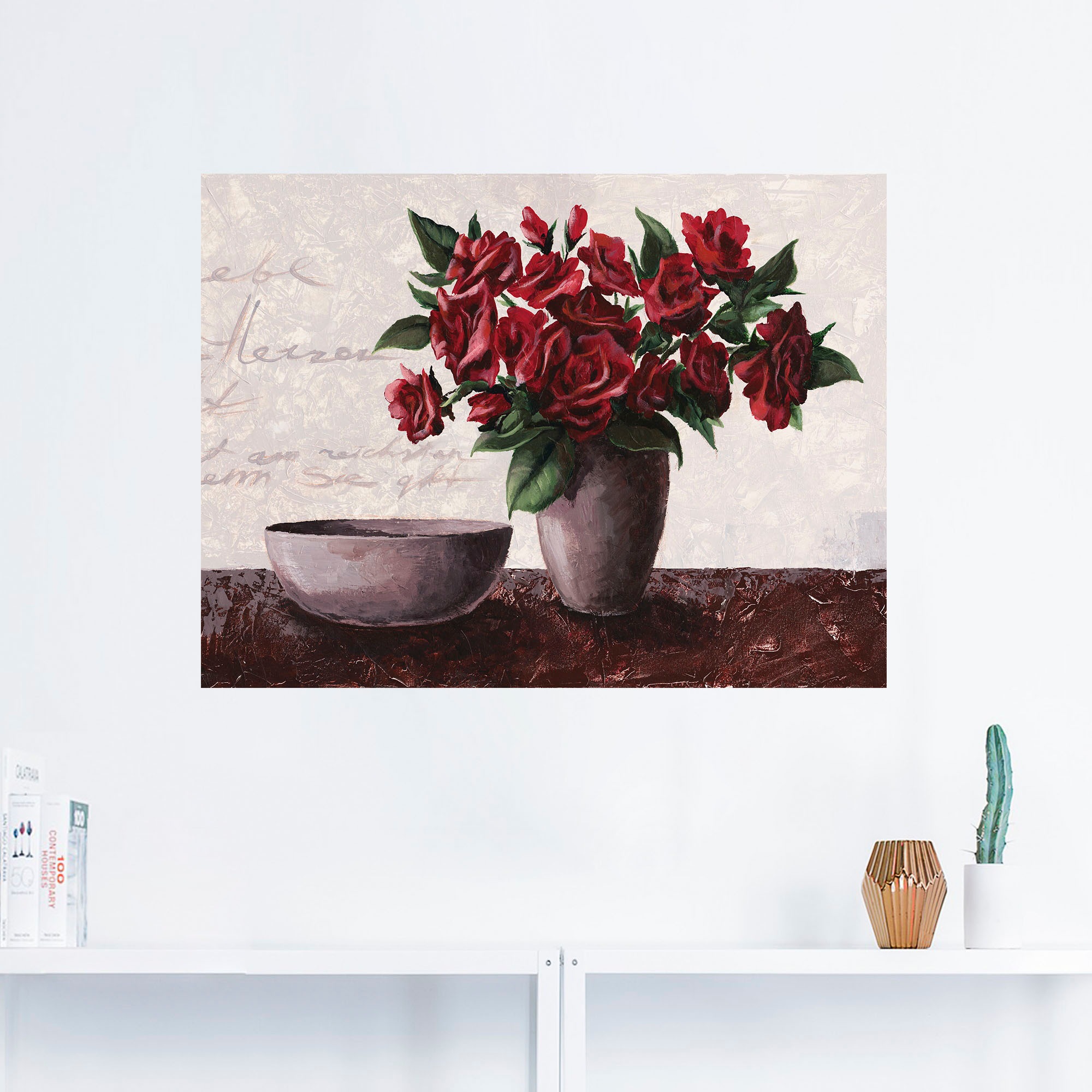 Artland Wandbild »Rosen«, Vasen & Töpfe, (1 St.), als Alubild, Leinwandbild, Wandaufkleber oder Poster in versch. Größen