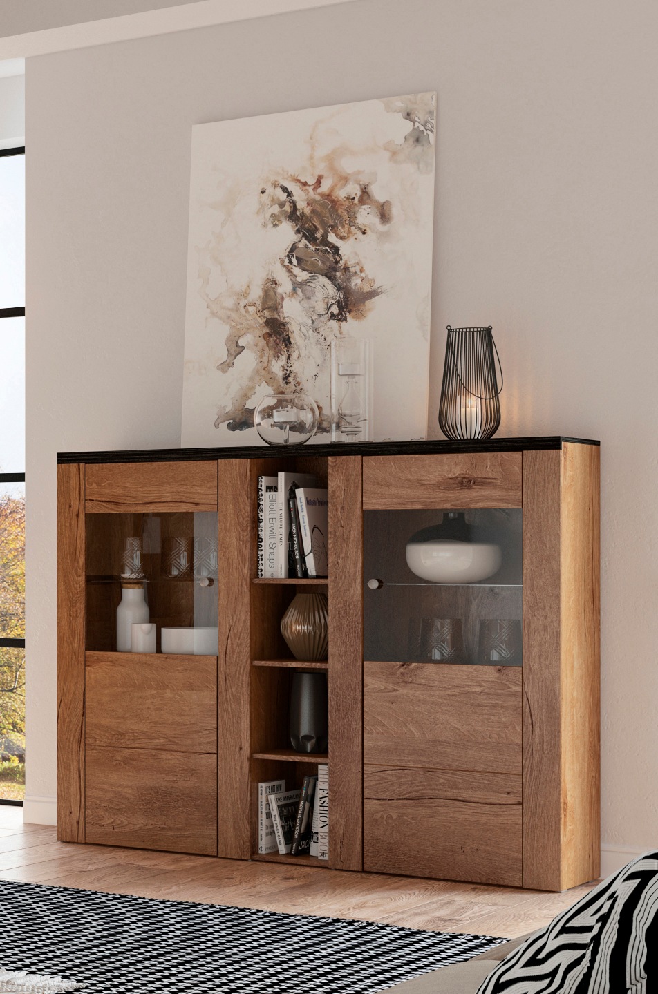 Home affaire Highboard »Larona, zeitlose Hochkommode mit 2 Türen, Türkommod günstig online kaufen