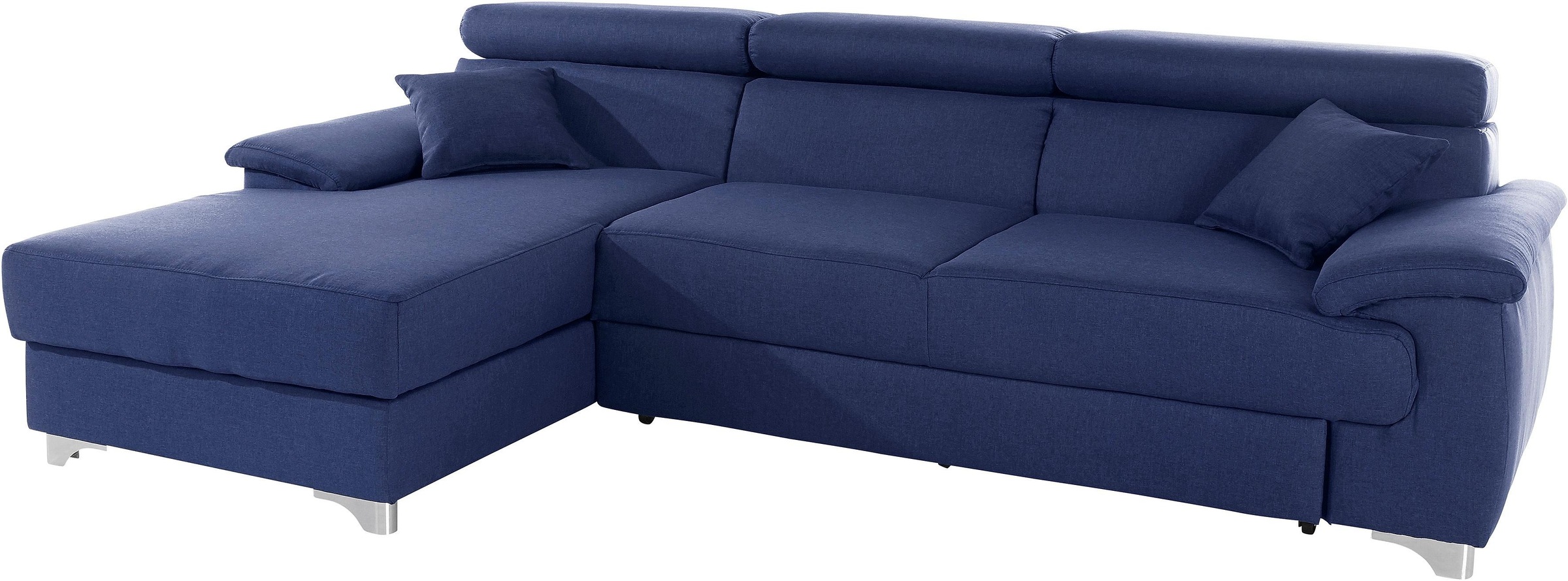 DOMO collection Ecksofa »Mira, inklusive Kopfteilverstellung für mehr Wohlfühlkomfort, L-Form«, wahlweise mit Bettfunktion und Bettkasten, elegant und modern