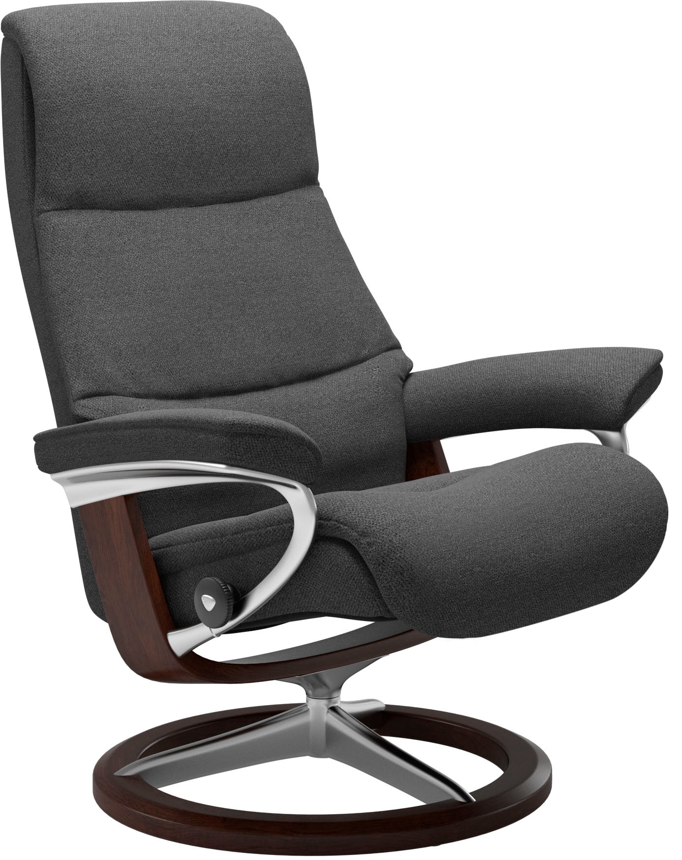 Stressless® Relaxsessel »View«, (Set, Relaxsessel mit Hocker), mit Signature Base, Größe M,Gestell Braun