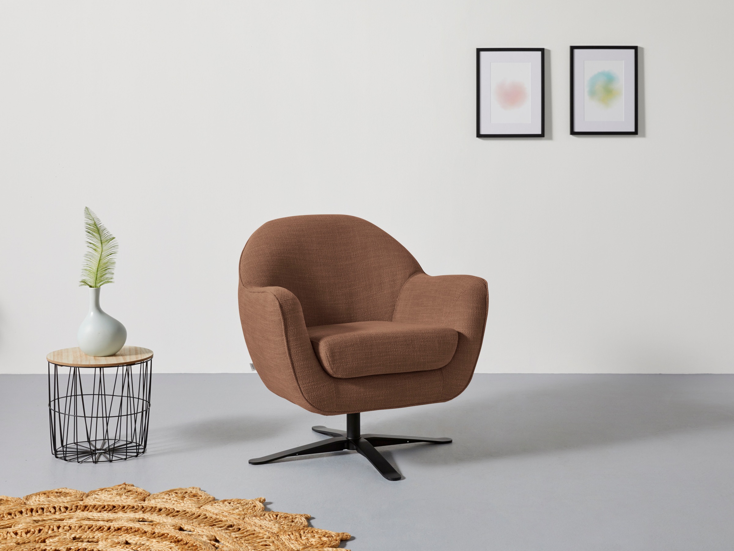 Home affaire Drehsessel »Stavre, Loungesessel mit Drehfunktion« in moderner günstig online kaufen