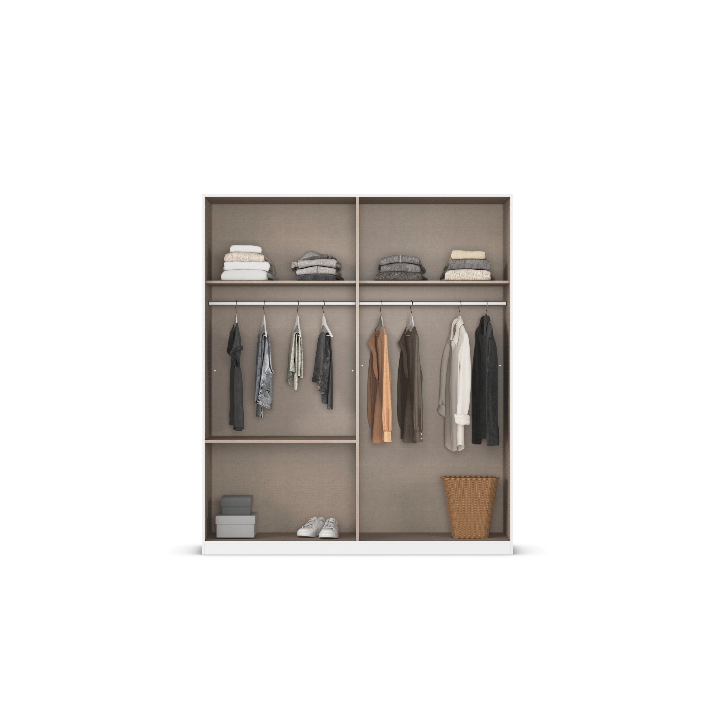rauch Kleiderschrank »Drehtürenschrank Schrank Garderobe Schlafzimmerschrank KODA«, (oberer Schubkasten mit praktischer Inneneinteilung), mit asymmetrisch angeordneten Schubladen MADE IN GERMANY
