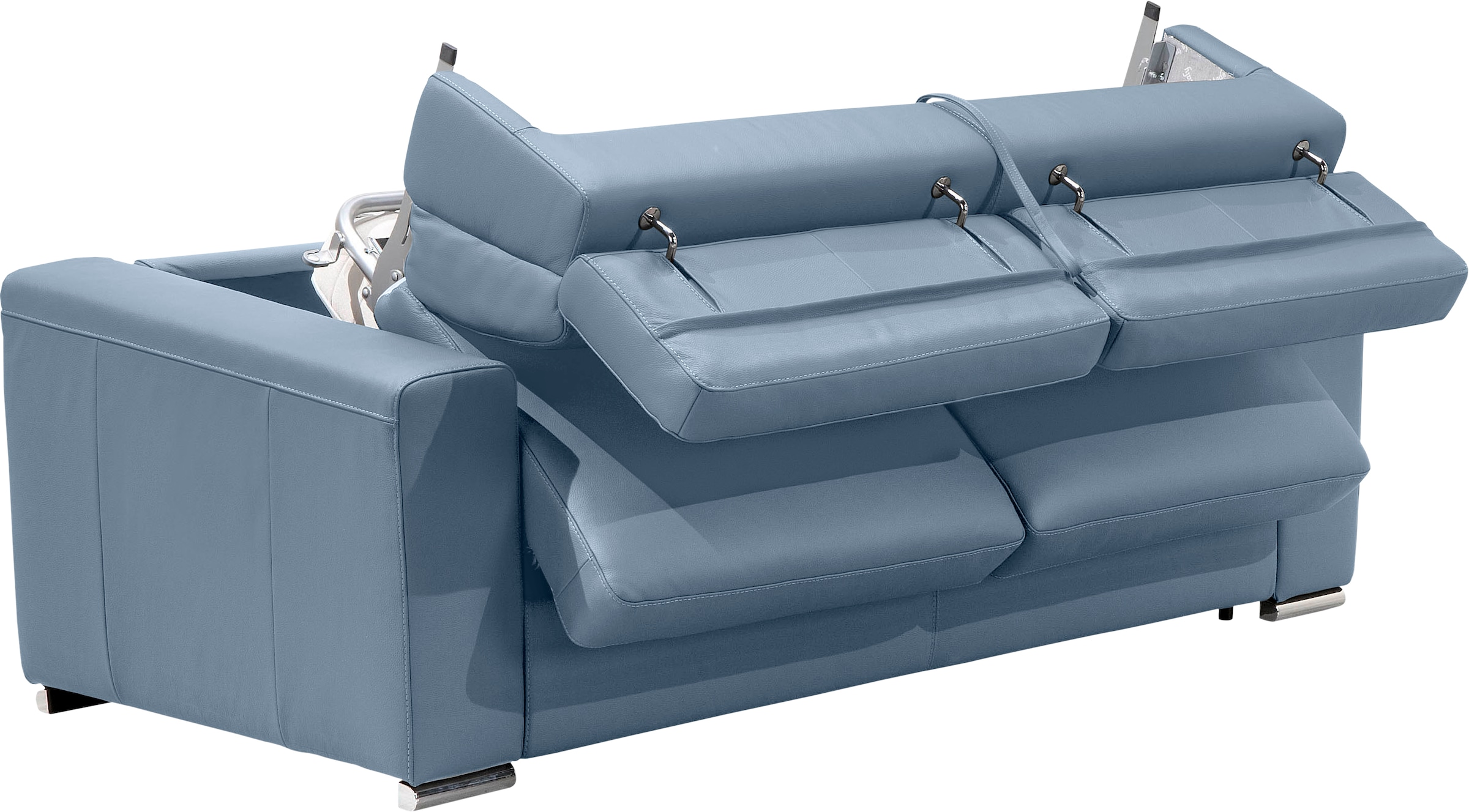 Egoitaliano Schlafsofa »Cabiria, Design und super Sitz- und Liegekomfort«, Sofa inkl. Schlaffunktion, Kopfteile verstellbar, mit Metallfüßen
